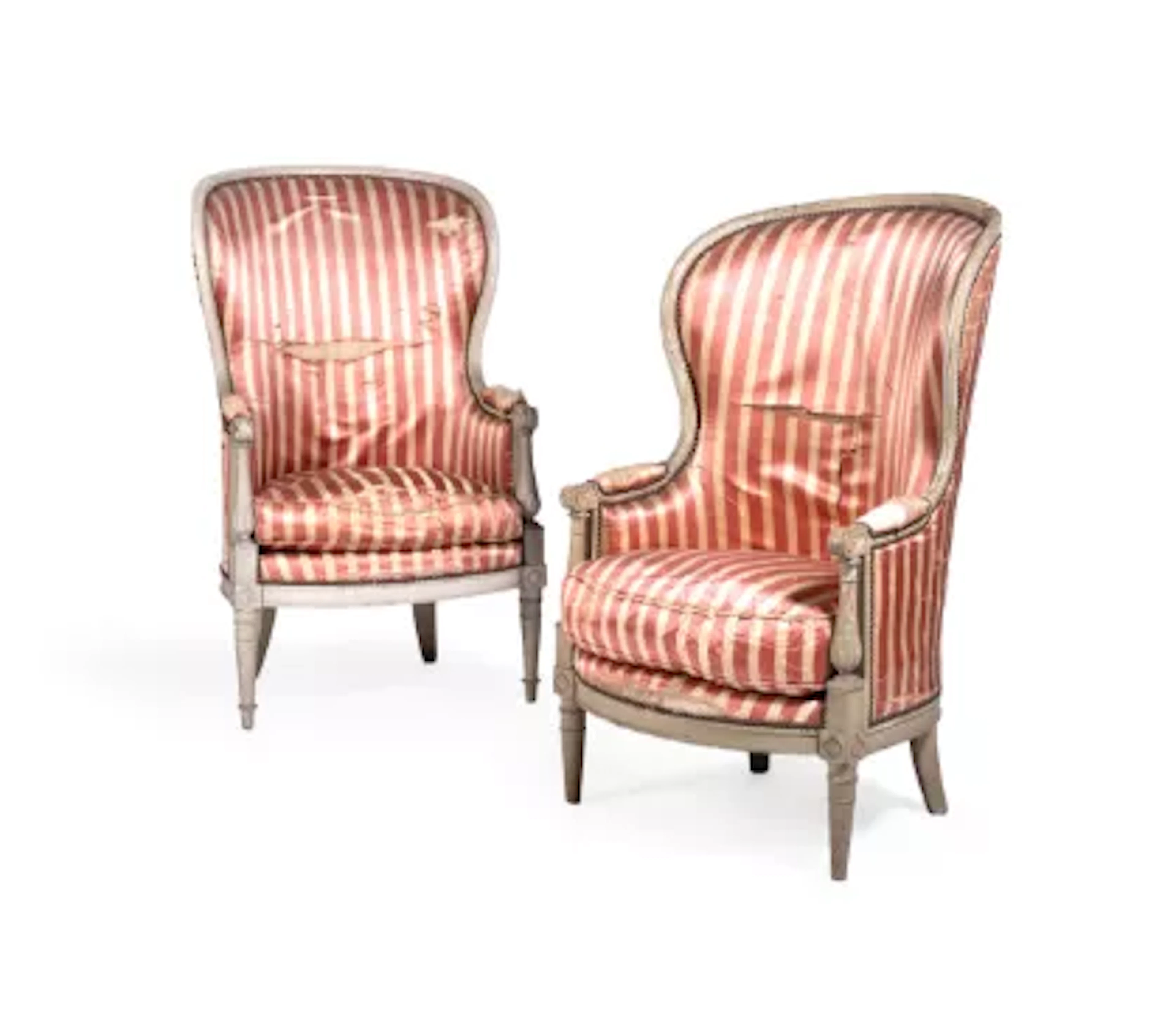 A PAIR OF DIRECTOIRE-STYLE GONDOLE BERGÈRES, LATE 18TH CENTURY