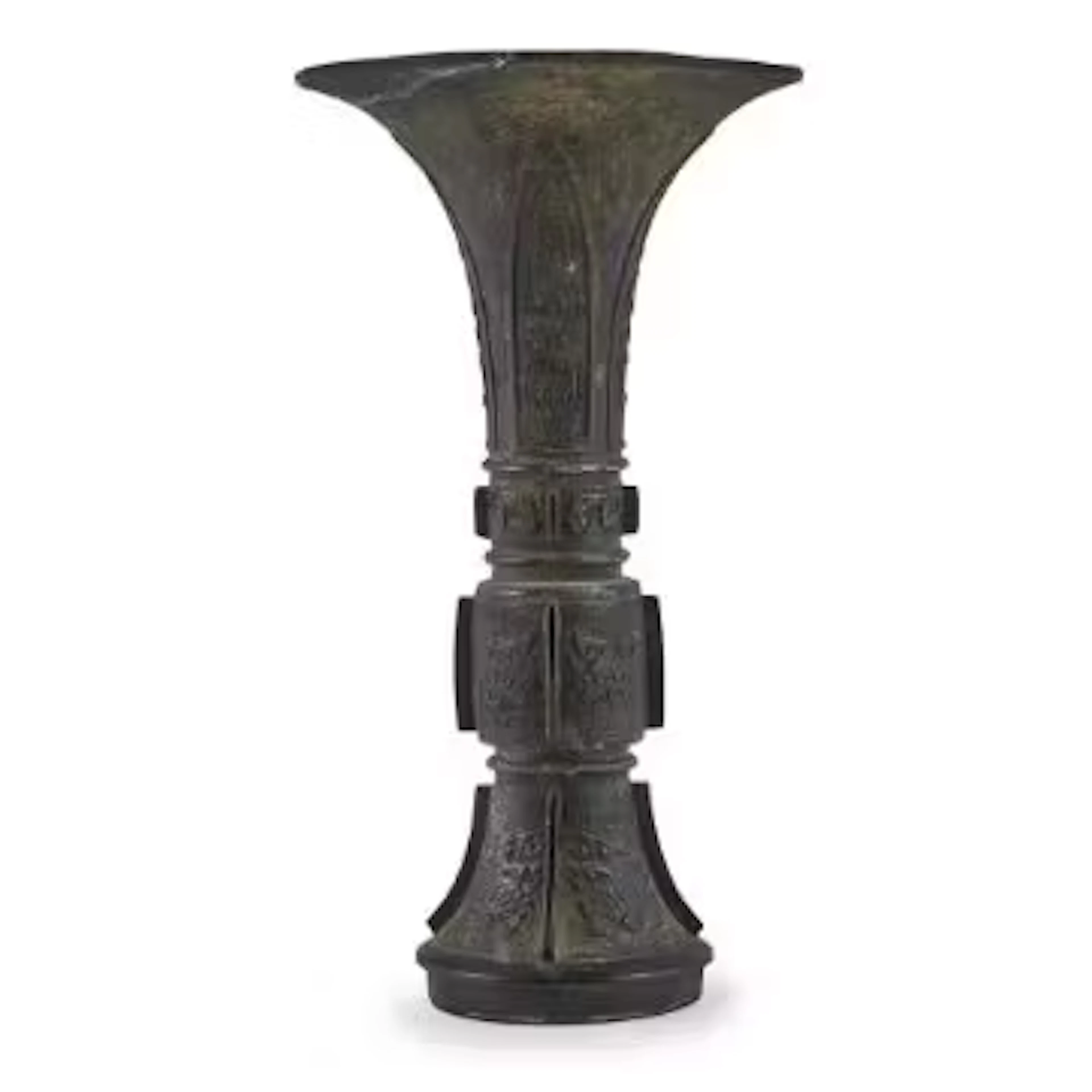A Chinese bronze archaistic gu vase
