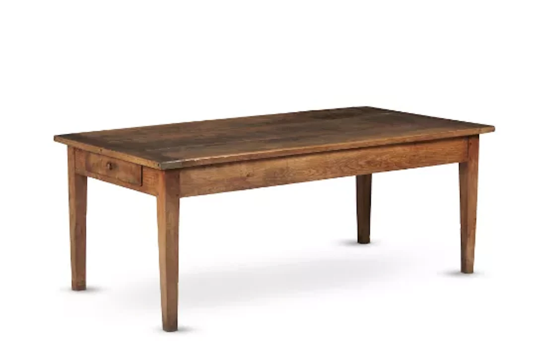 A FRUITWOOD FARMHOUSE TABLE, 19TH CENTURY