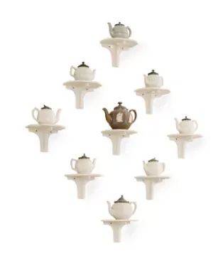 A COLLECTION OF MOSTLY STAFFORDSHIRE DRY-BODIED STONEWARE TEAPOTS