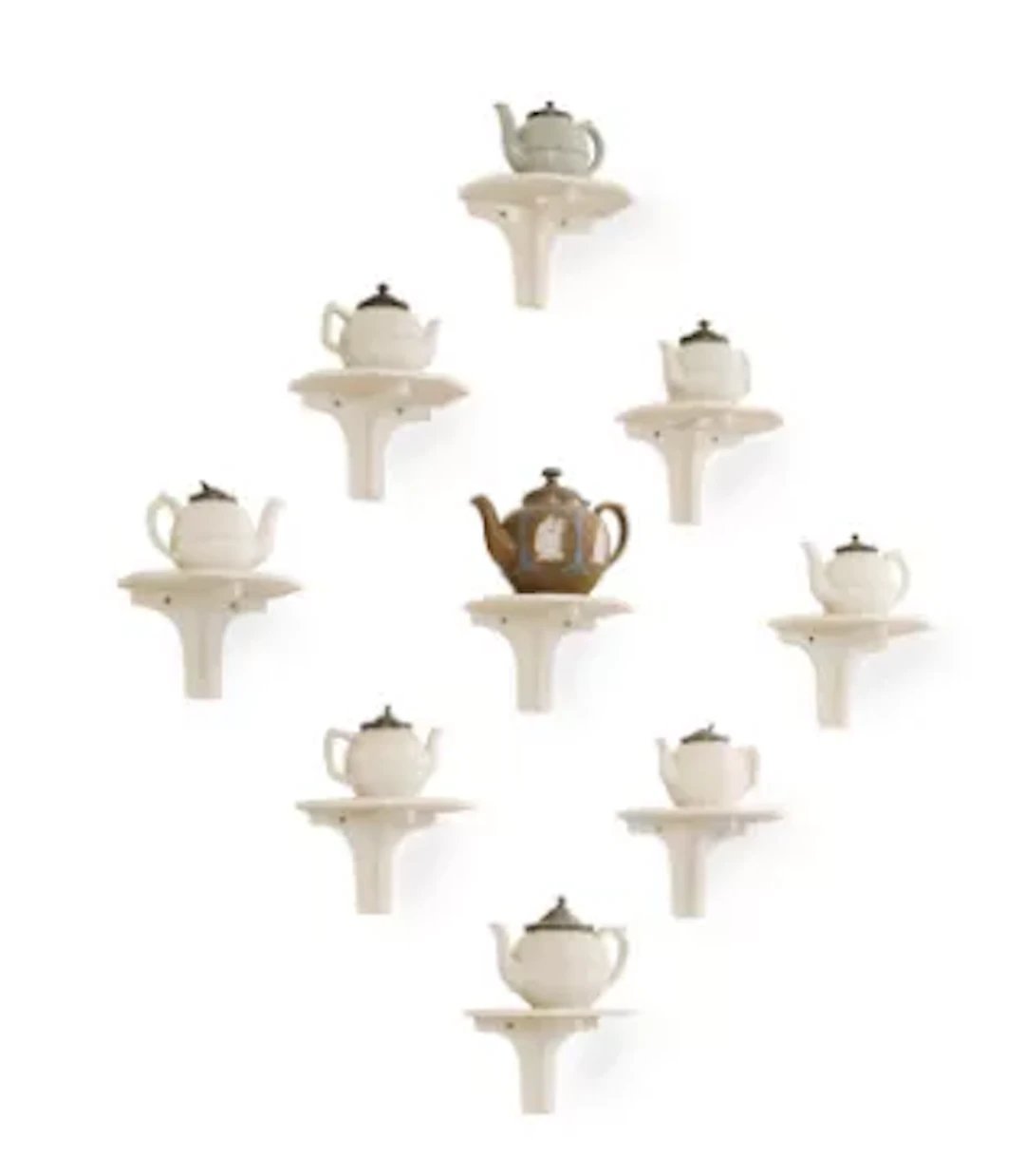 A COLLECTION OF MOSTLY STAFFORDSHIRE DRY-BODIED STONEWARE TEAPOTS