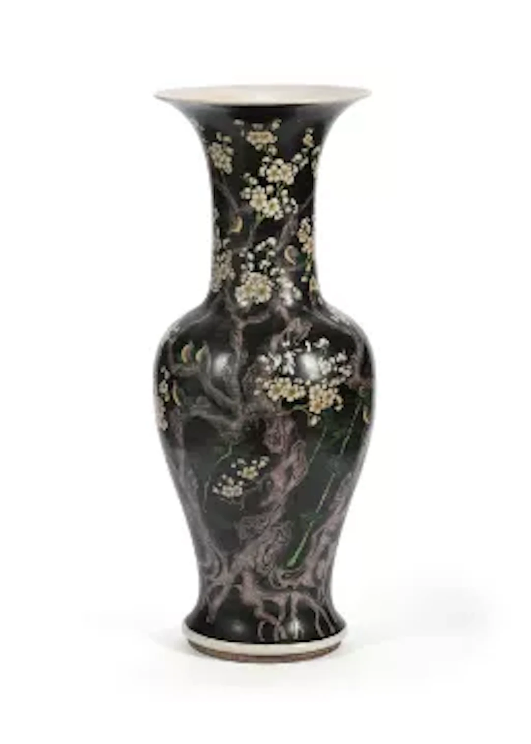 A very large Chinese Famille-Noire vase, Qing dynasty, 19th century
