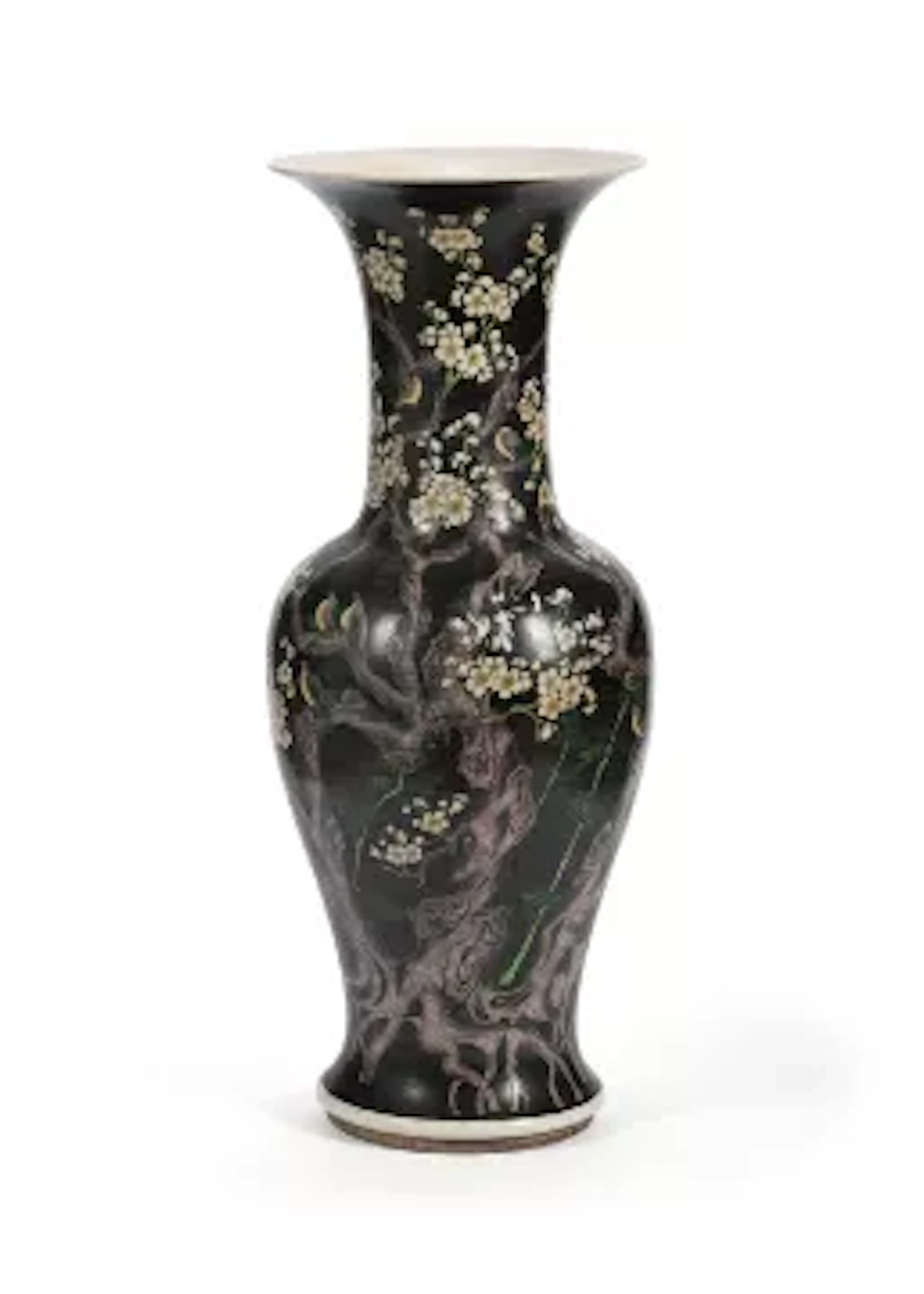 A very large Chinese Famille-Noire vase, Qing dynasty, 19th century