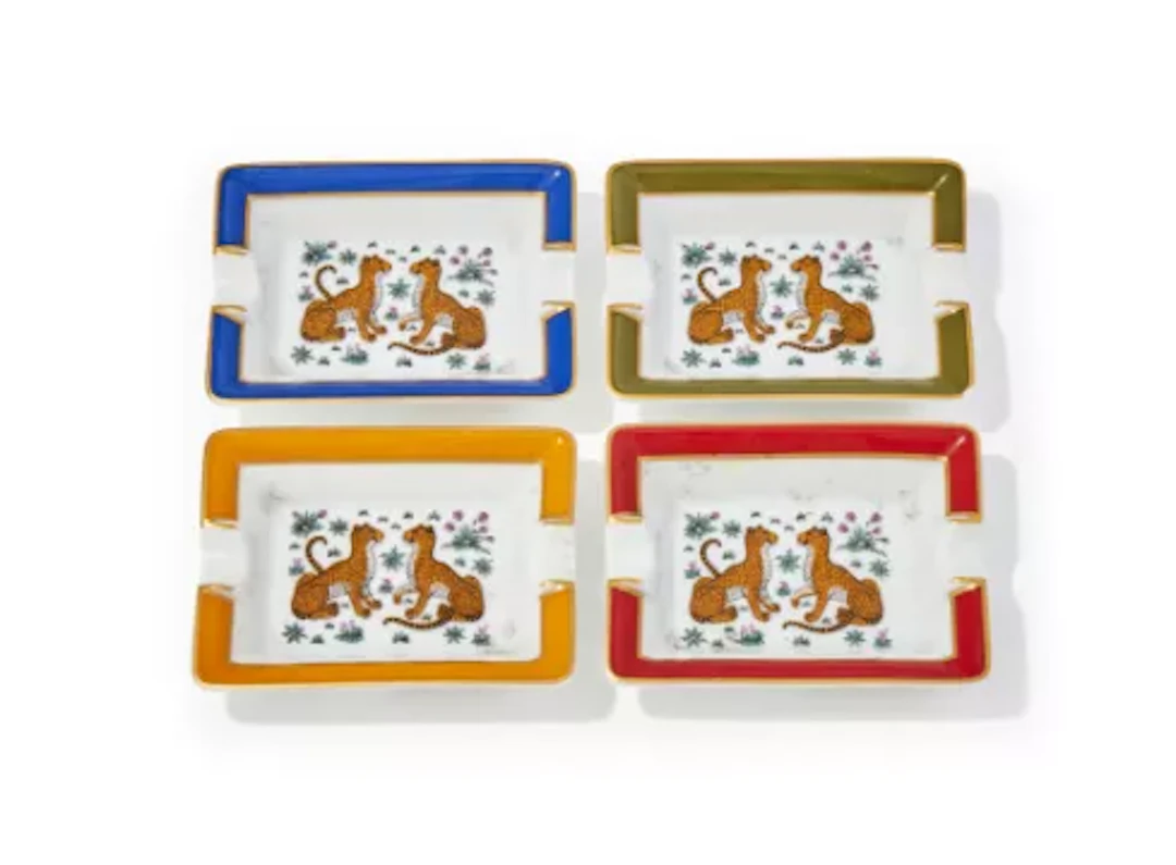 HERMÈS, A SET OF FOUR PORCELAIN VIDE POCHES, LATE 20TH CENTURY