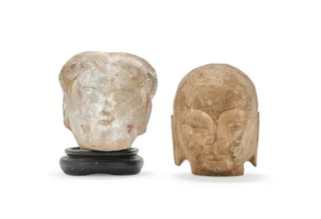 A Chinese pottery head, Han dynasty, (206 BC- 220 AD)