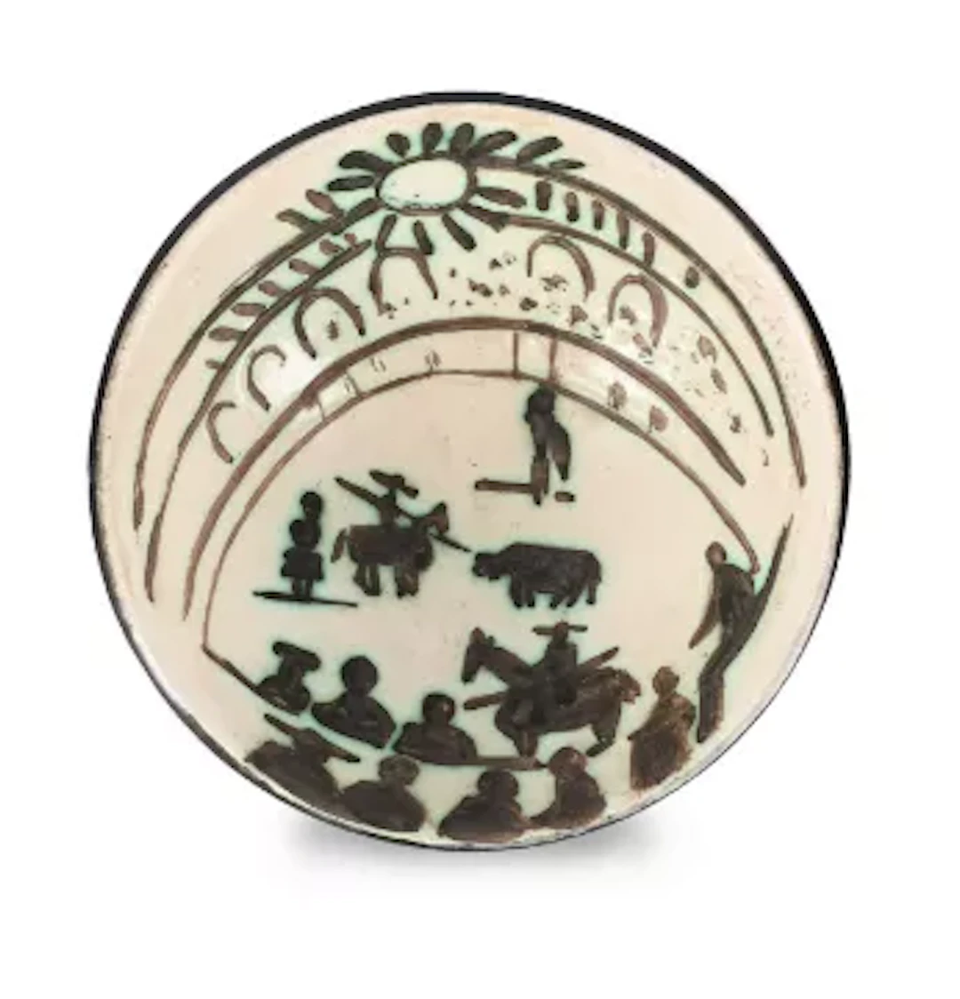 λ PABLO PICASSO (SPANISH, 1881-1973), SCÈNE DE TAUROMACHIE BOWL (A.R.238)