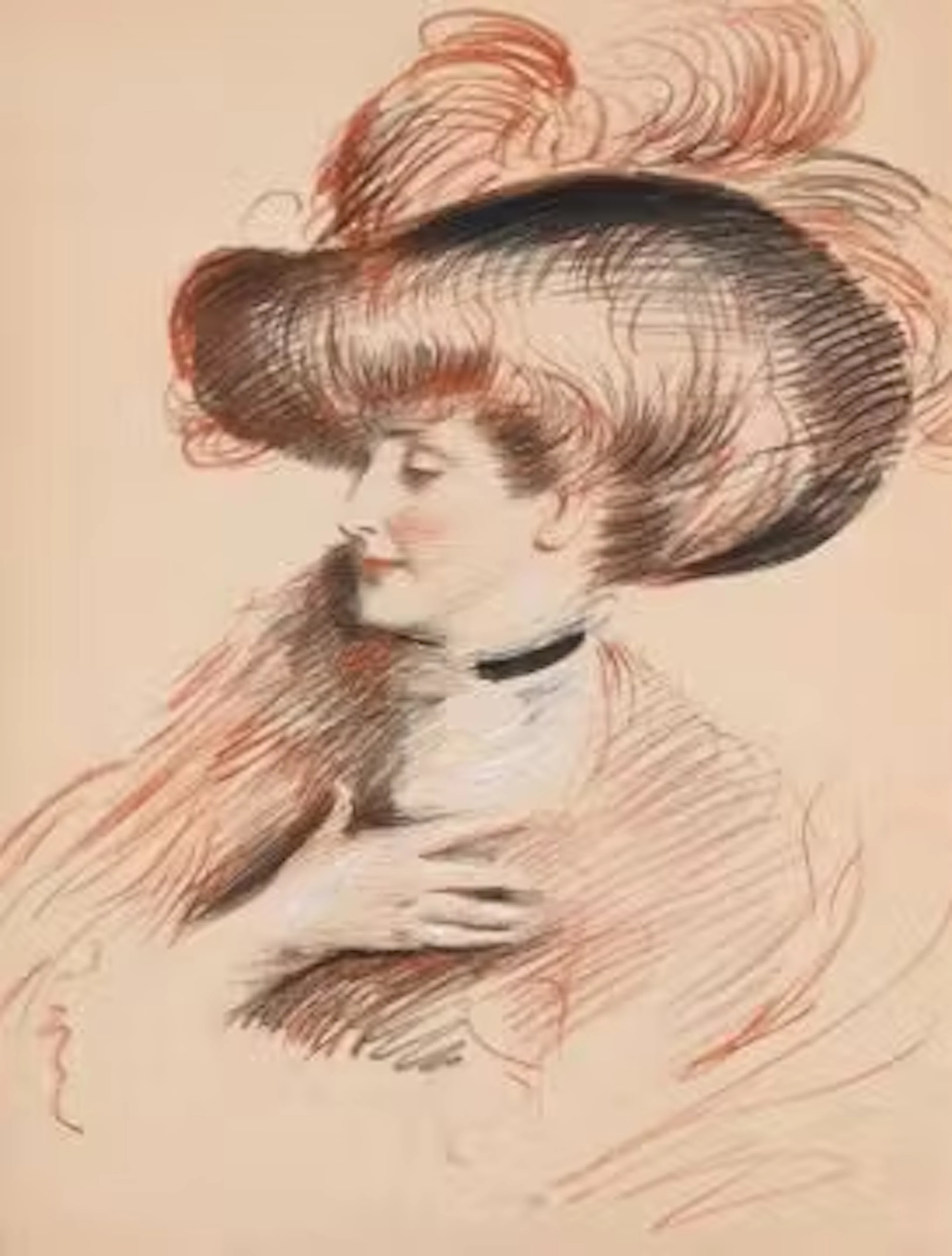PAUL CESAR HELLEU (FRENCH 1859-1927), PORTRAIT DE MADAME DE GUERNE