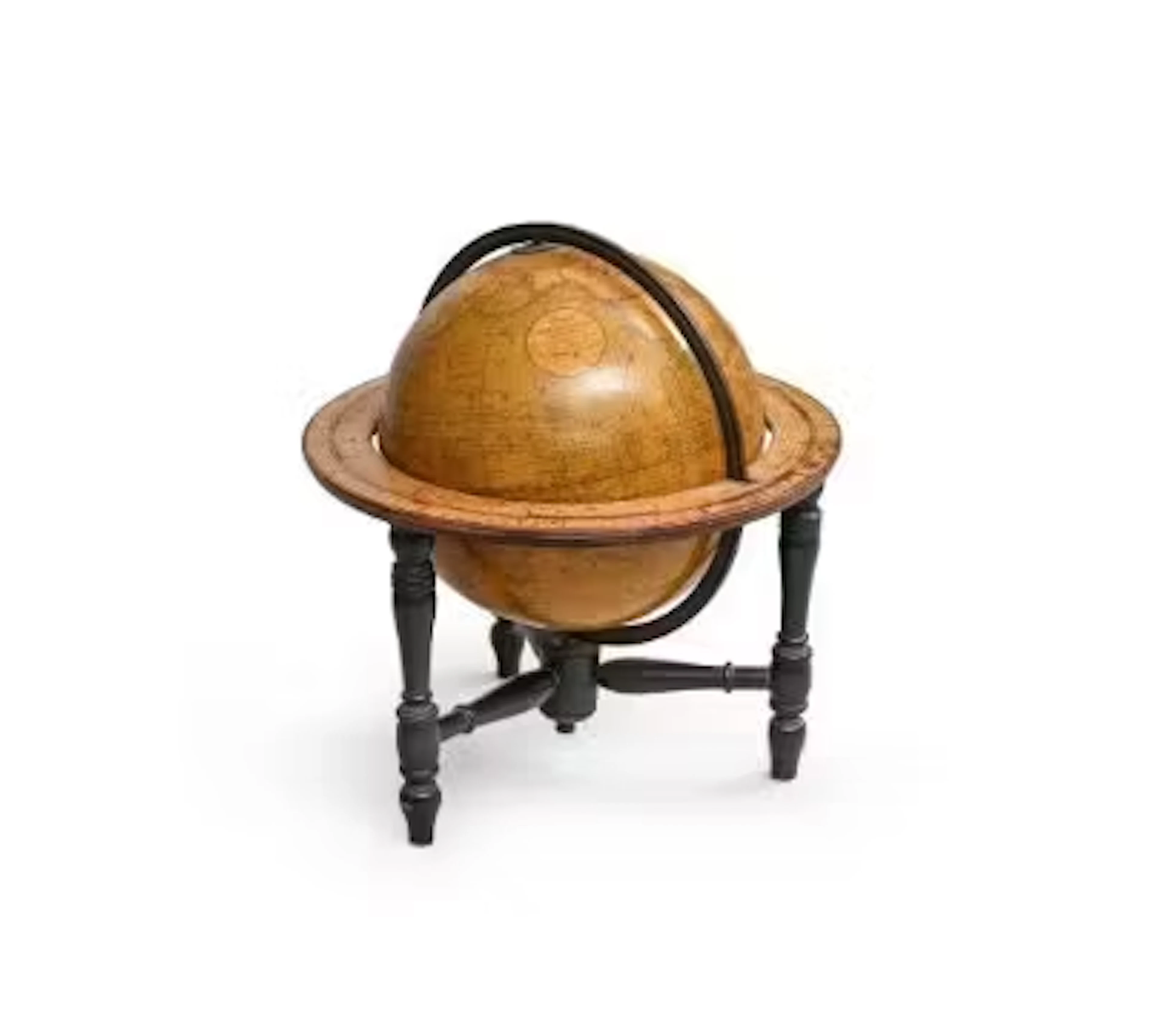 A VICTORIAN 12 INCH LIBRARY TABLE GLOBE