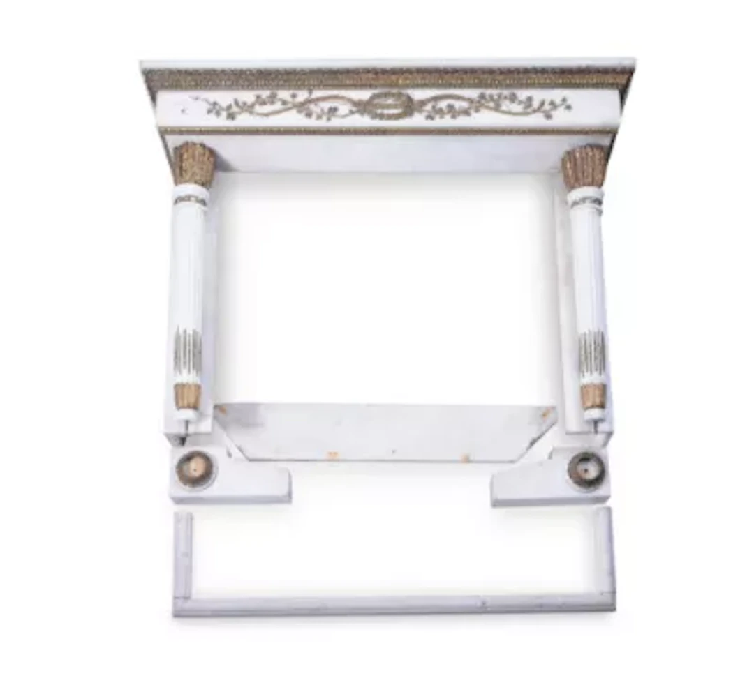 A GILT METAL MOUNTED CARRARA MARBLE FIRE SURROUND, AFTER JOSEPH-FRANÇOIS