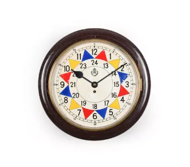 A RARE WWII RAF OPERATIONS ROOM TYPE 1 ‘SECTOR’ FUSEE WALL TIMEPIECE
