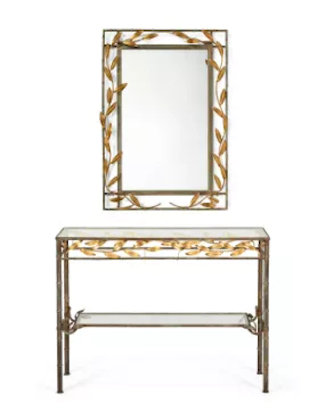 ROCHE BOBOIS (FRENCH, FD. 1960), CONSOLE AND MIRROR, CIRCA 1980