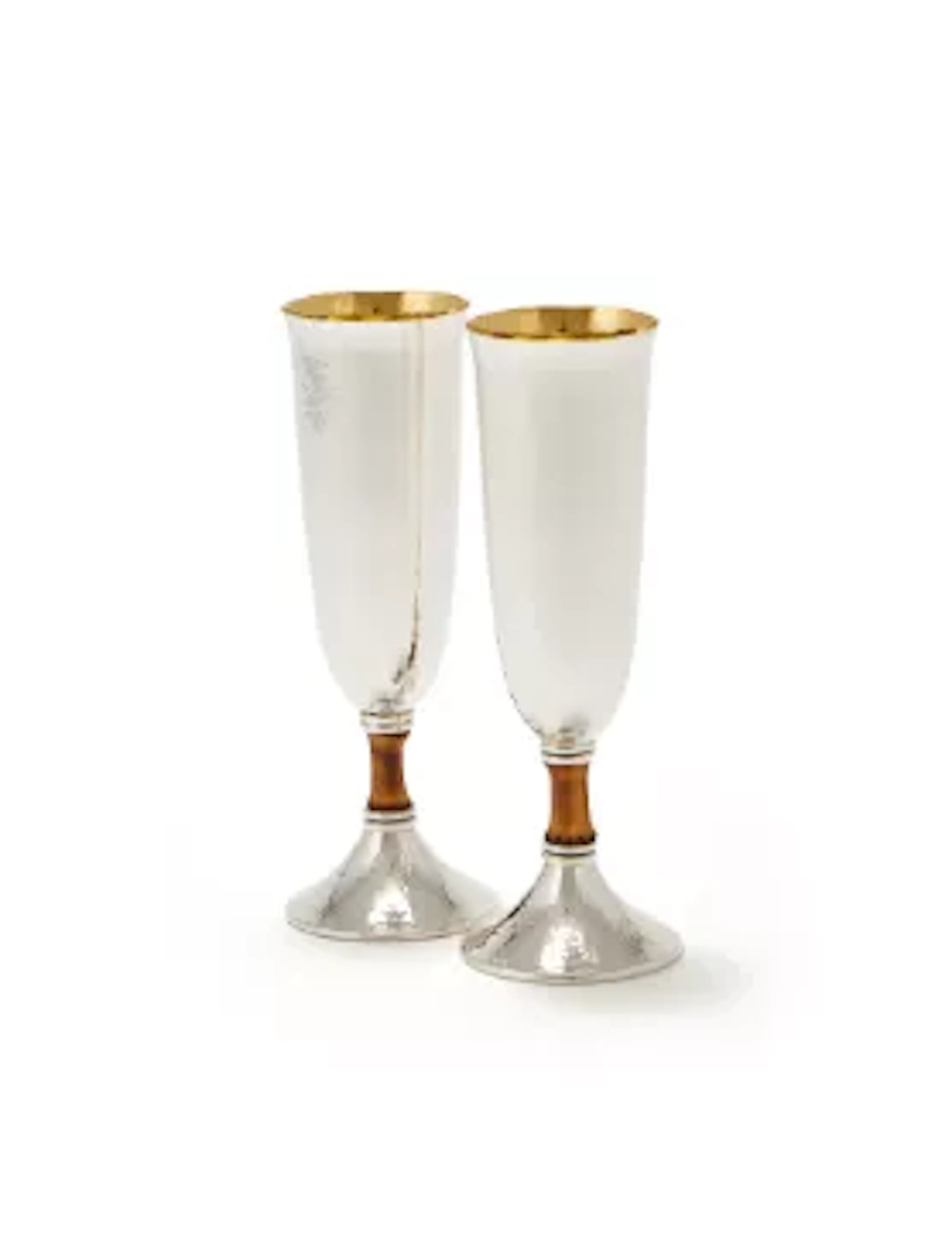 BUCCELLATI, A CASED PAIR OF SILVER CHAMPAGNE FLUTES, PADOVA POST 1968