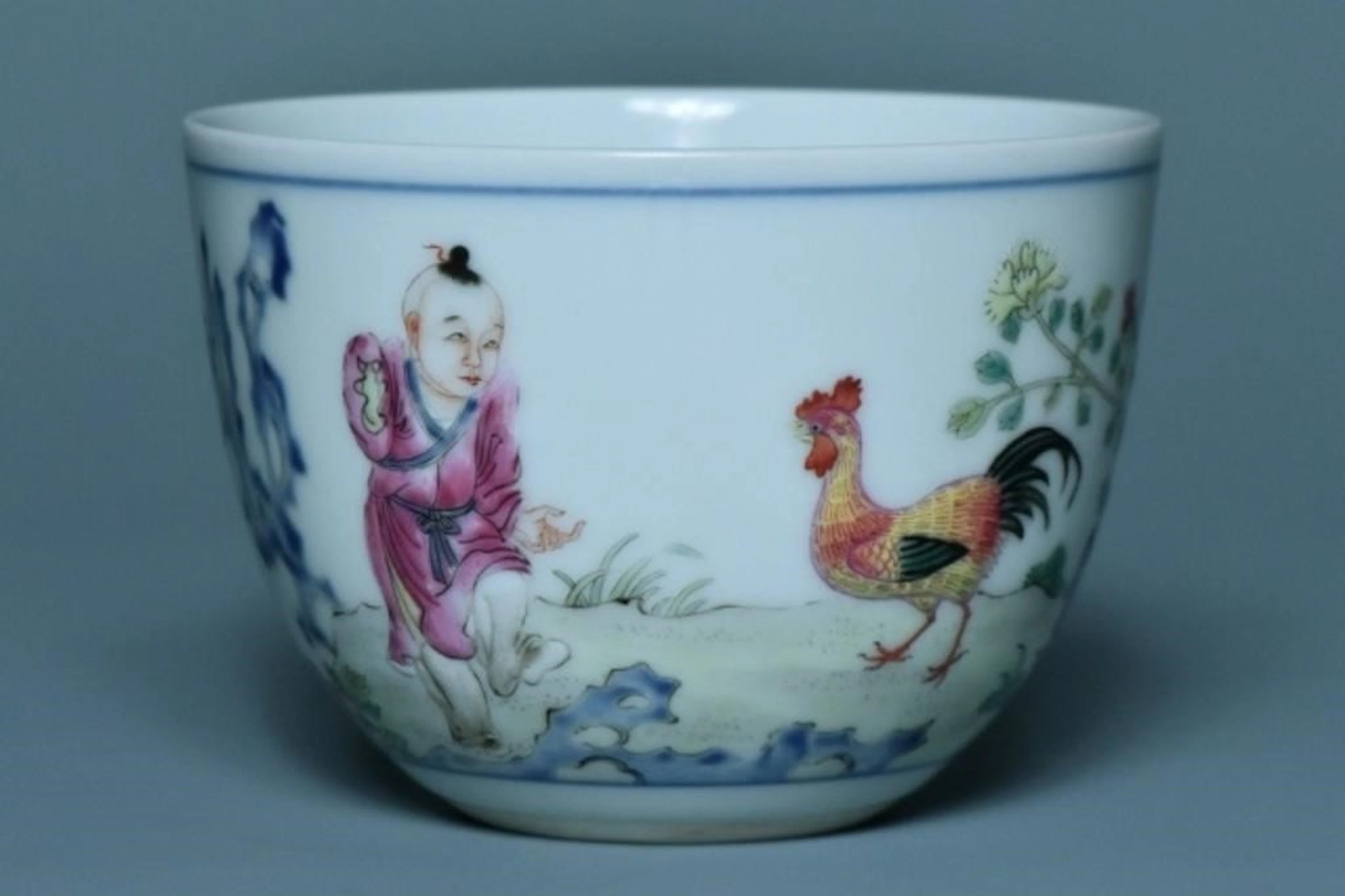 IMPERIAL POEM CHICKEN CUP QIANLONG MARK AND PERIOD
