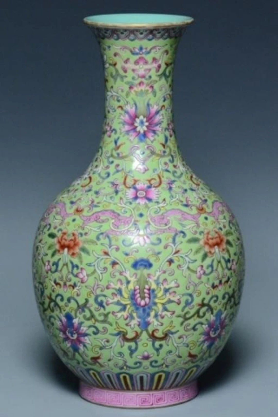 A FAMILLE ROSE VASE QIANLONG MARK AND PERIOD