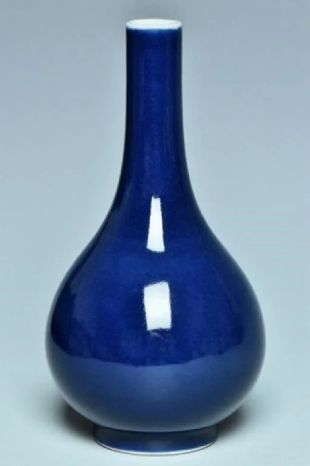 A BLUE GLAZED VASE QIANLONG MARK AND PERIOD