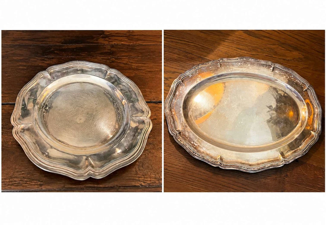 CHRISTOFLE, Two silver-coloured metal trays