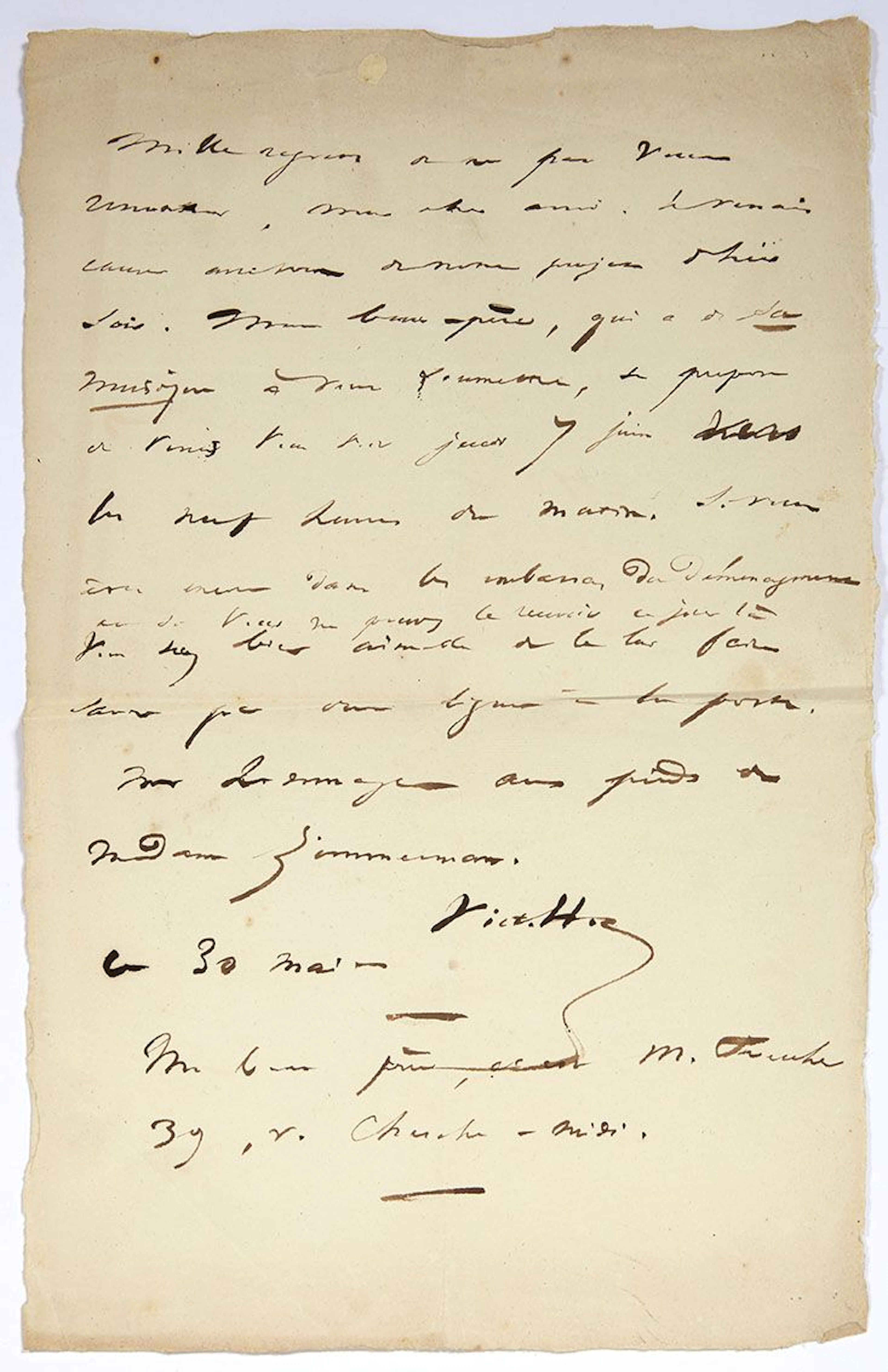 HUGO Victor (1802-1885), L.A.S. "Vict. Hugo", May 30 [1832?] - Lot 617