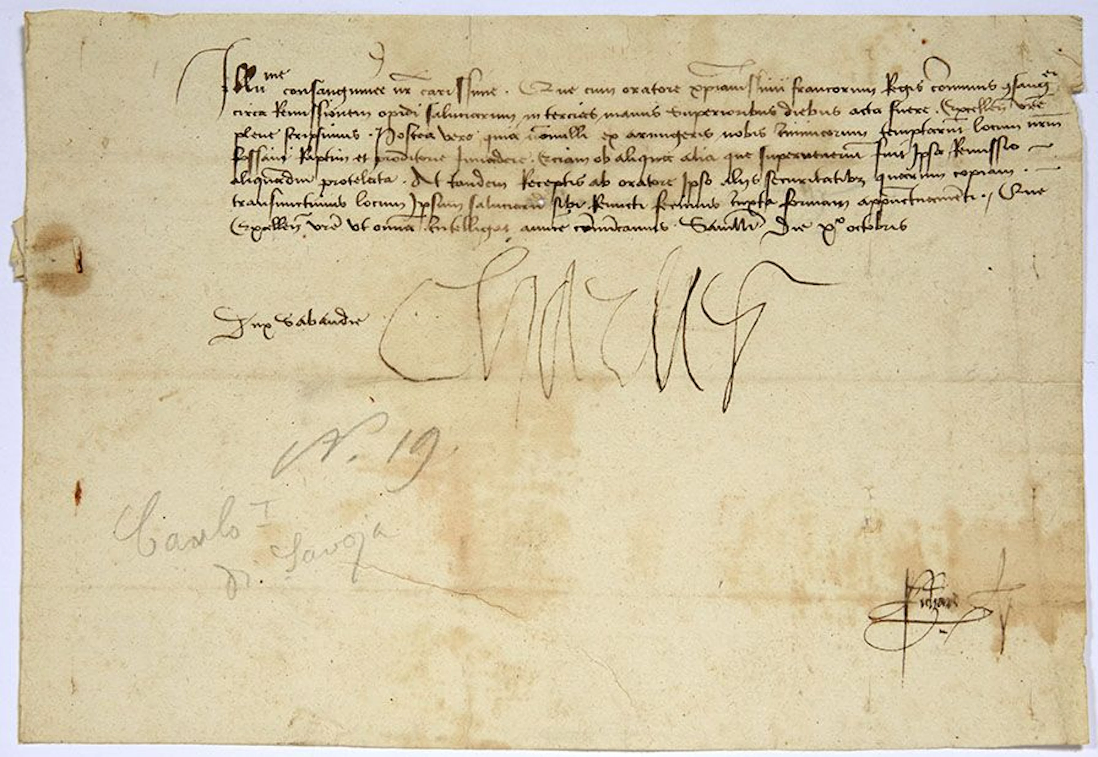 SAVOIE CHARLES I, duc de (1458-1489) L.S. "Charles", Savilla - Lot 872