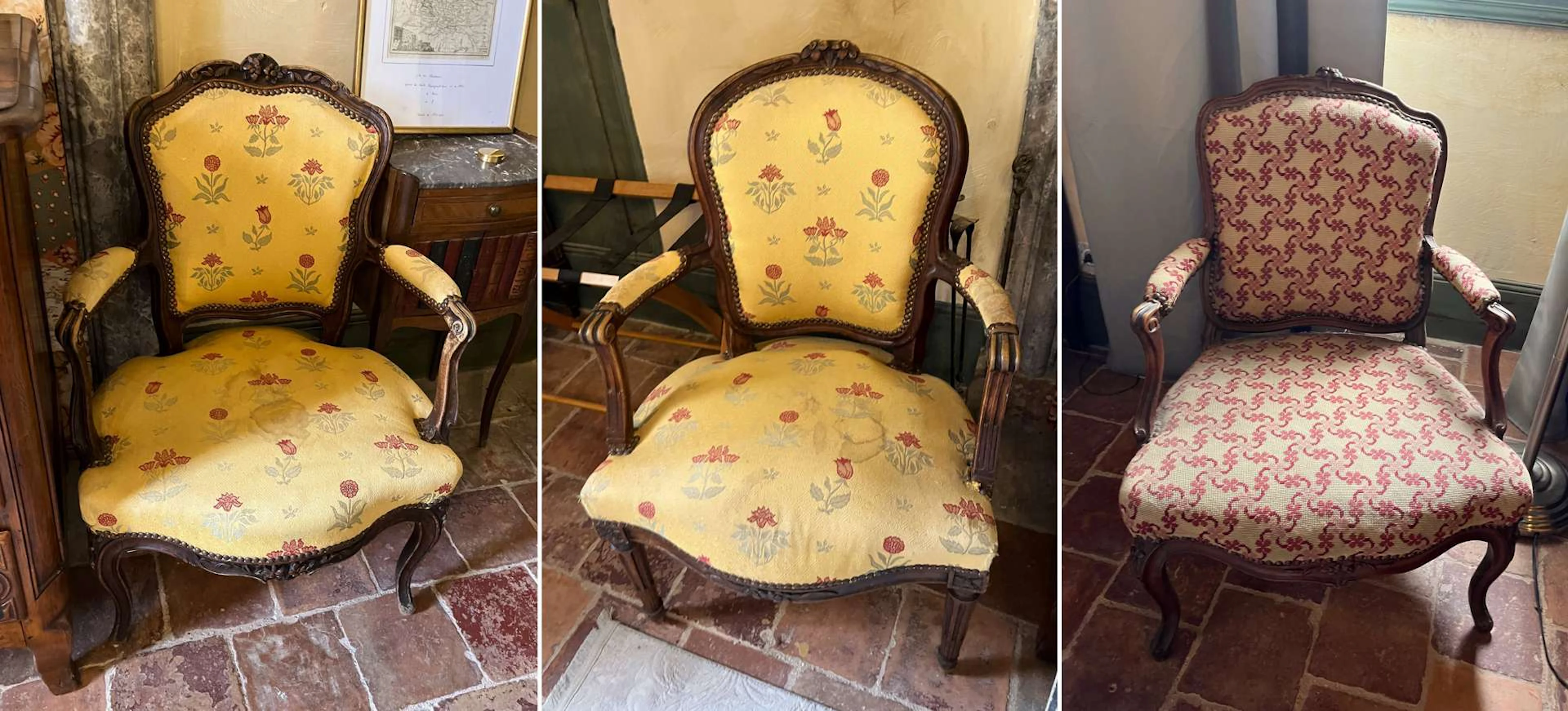Set of three armchairs
