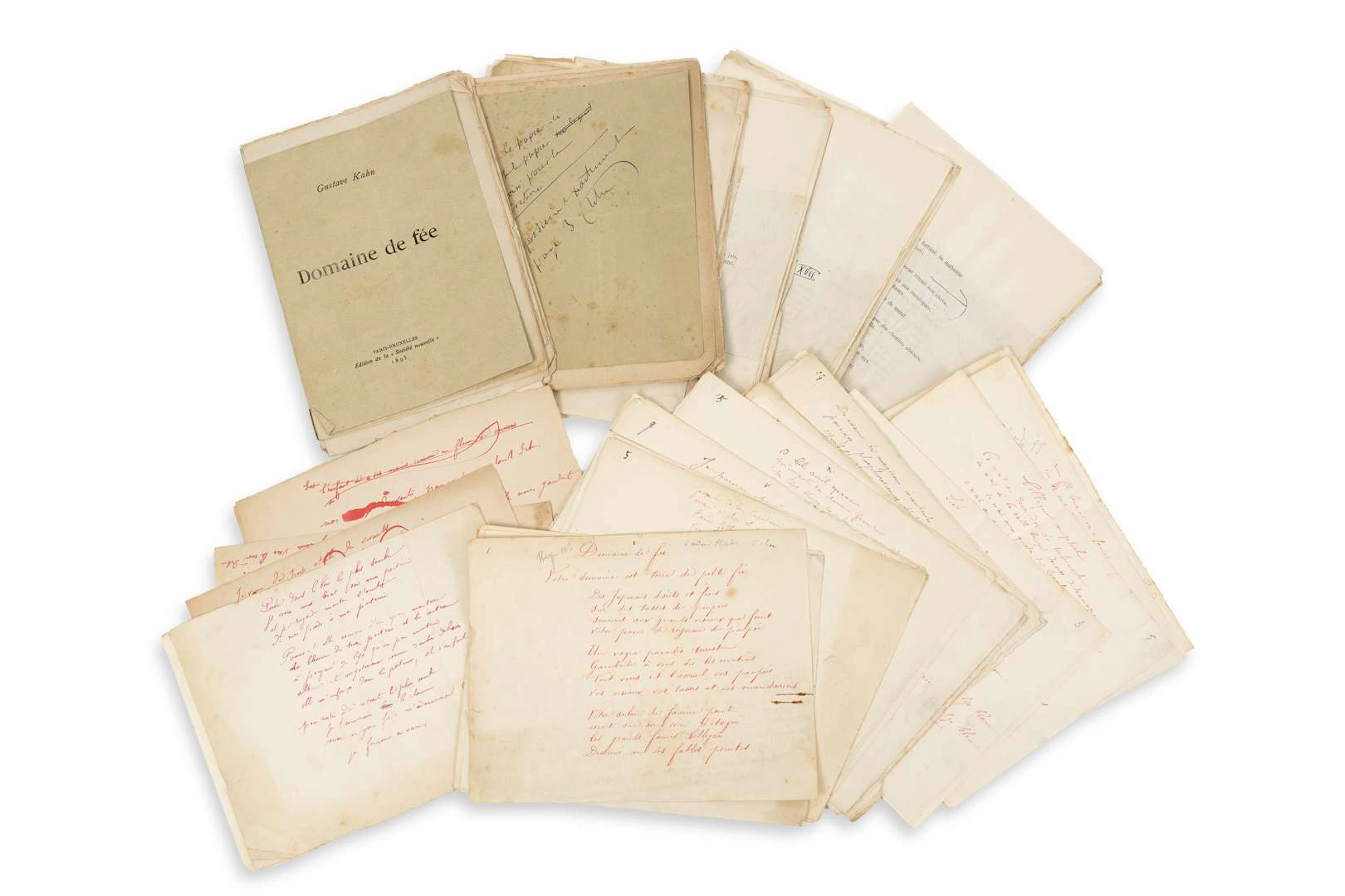 Gustave KAHN (1859–1936)., Signed autograph MANUSCRIPT, *Domaine de