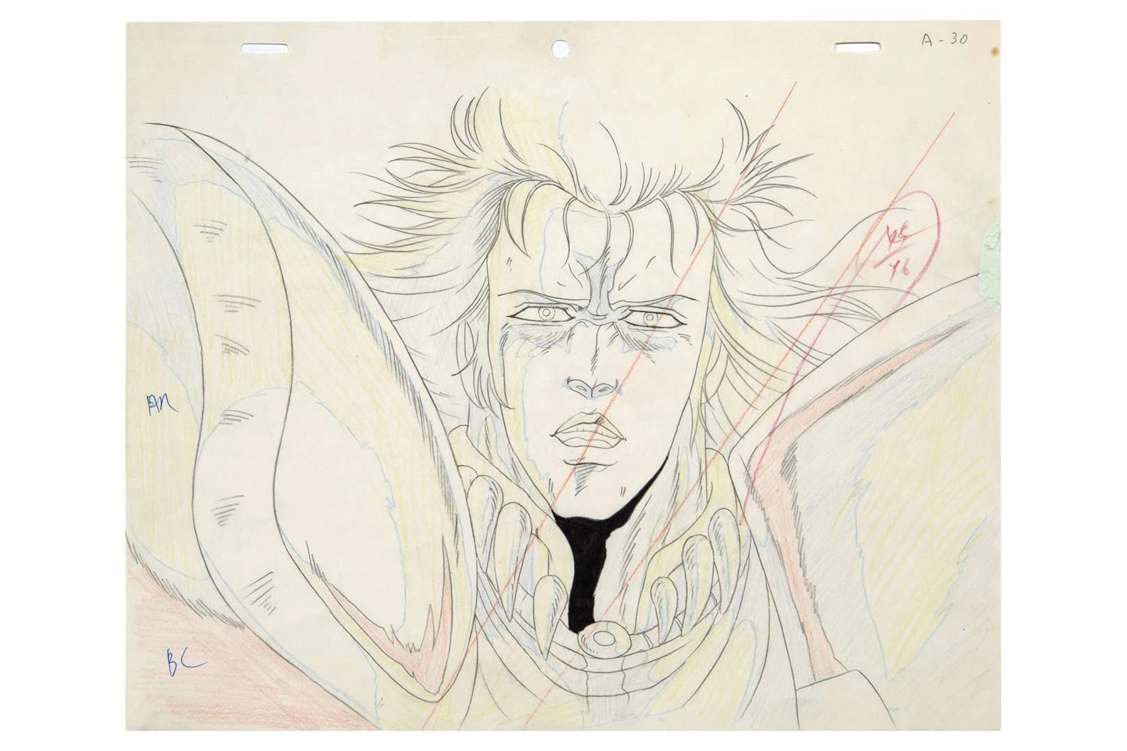 KEN THE SURVIVOR (FILM), Pencil sketch. Director: Toyoo ASHIDA / Studio: