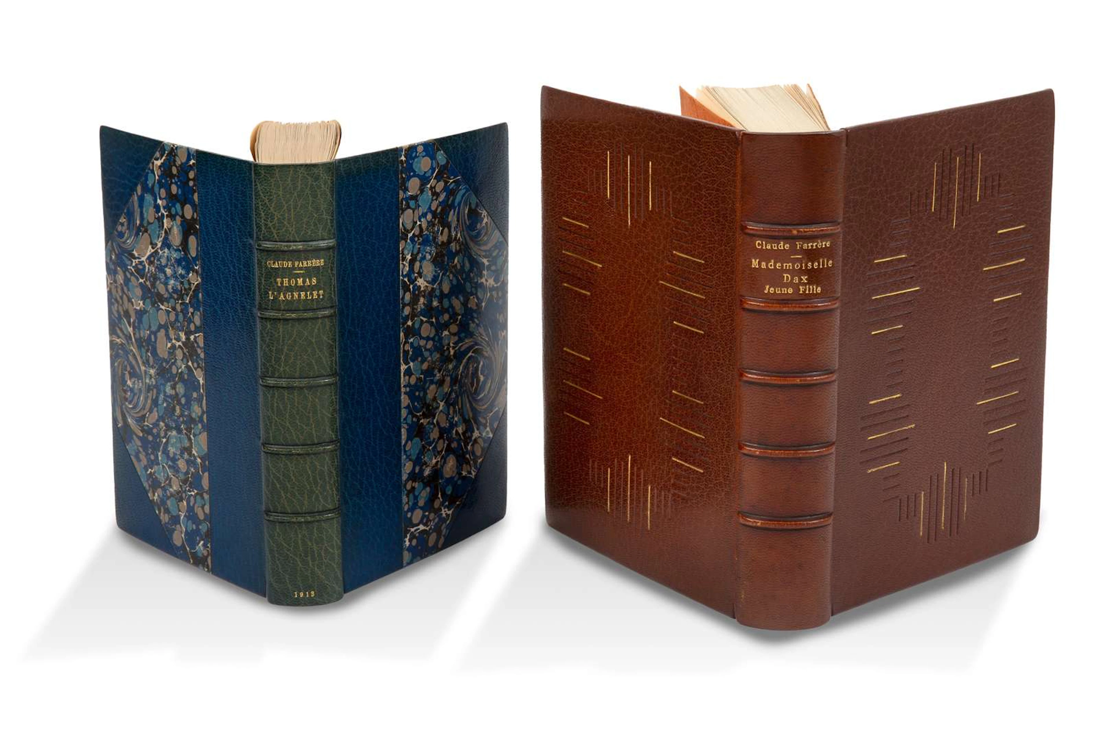 FARRÈRE, Claude., SET OF 2 BEAUTIFULLY BOUND BOOKS.