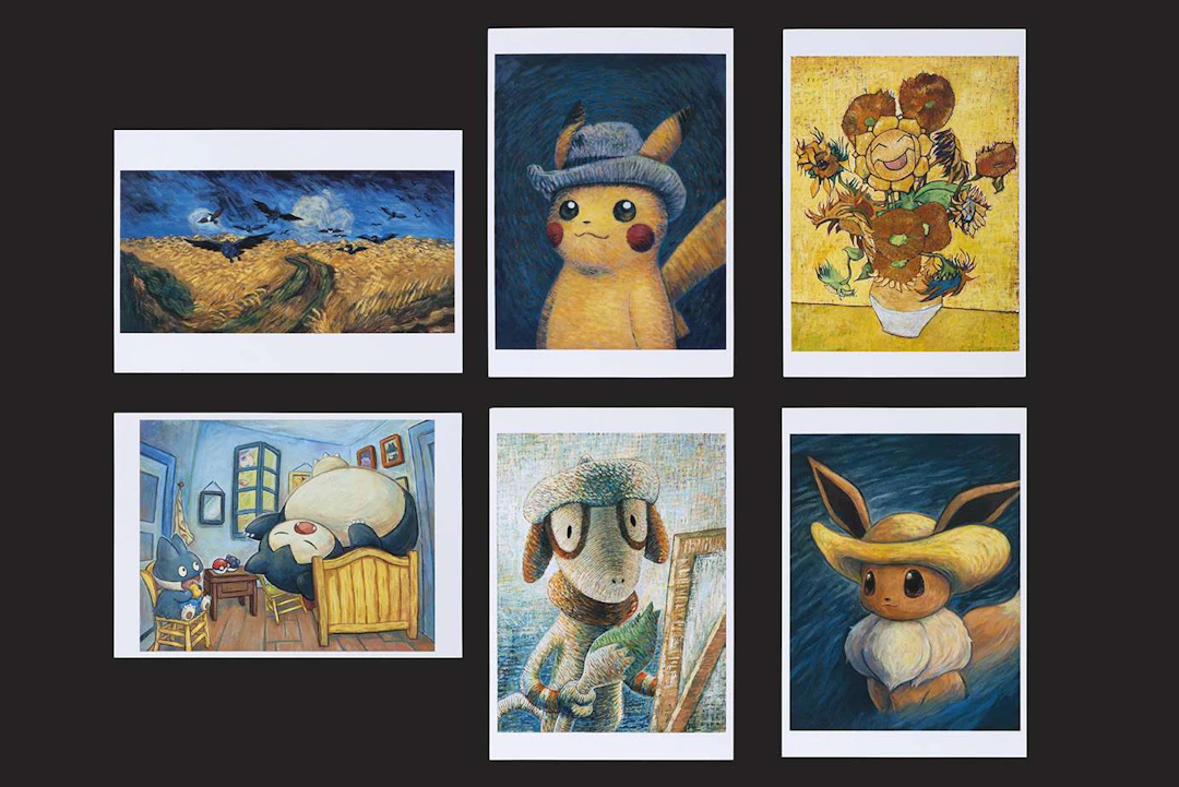 Pokémon : Ensemble de 12 cartes postales du Musée Van Gogh