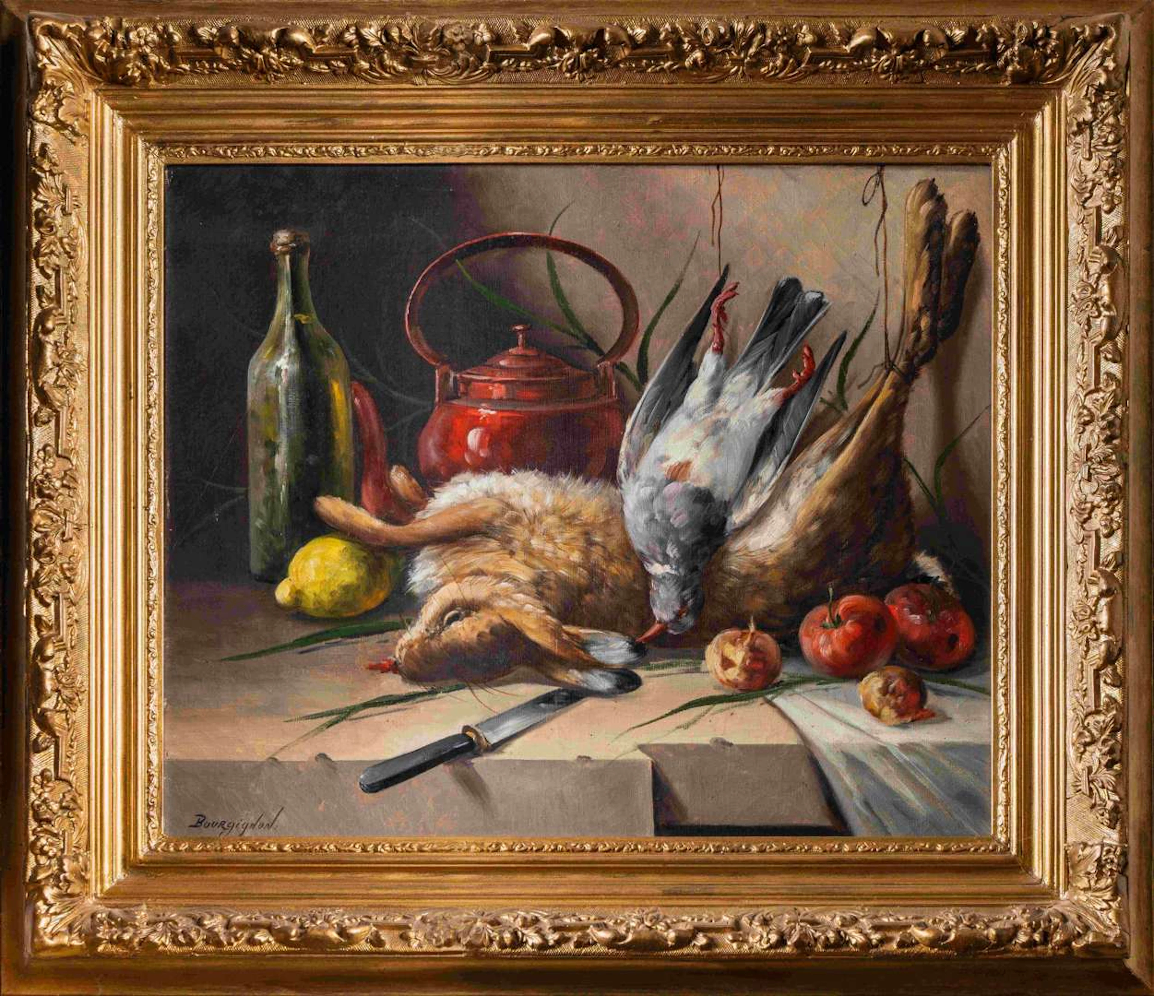 Modern school, BOURGIGNON***, Still lifes featuring game, fruit and