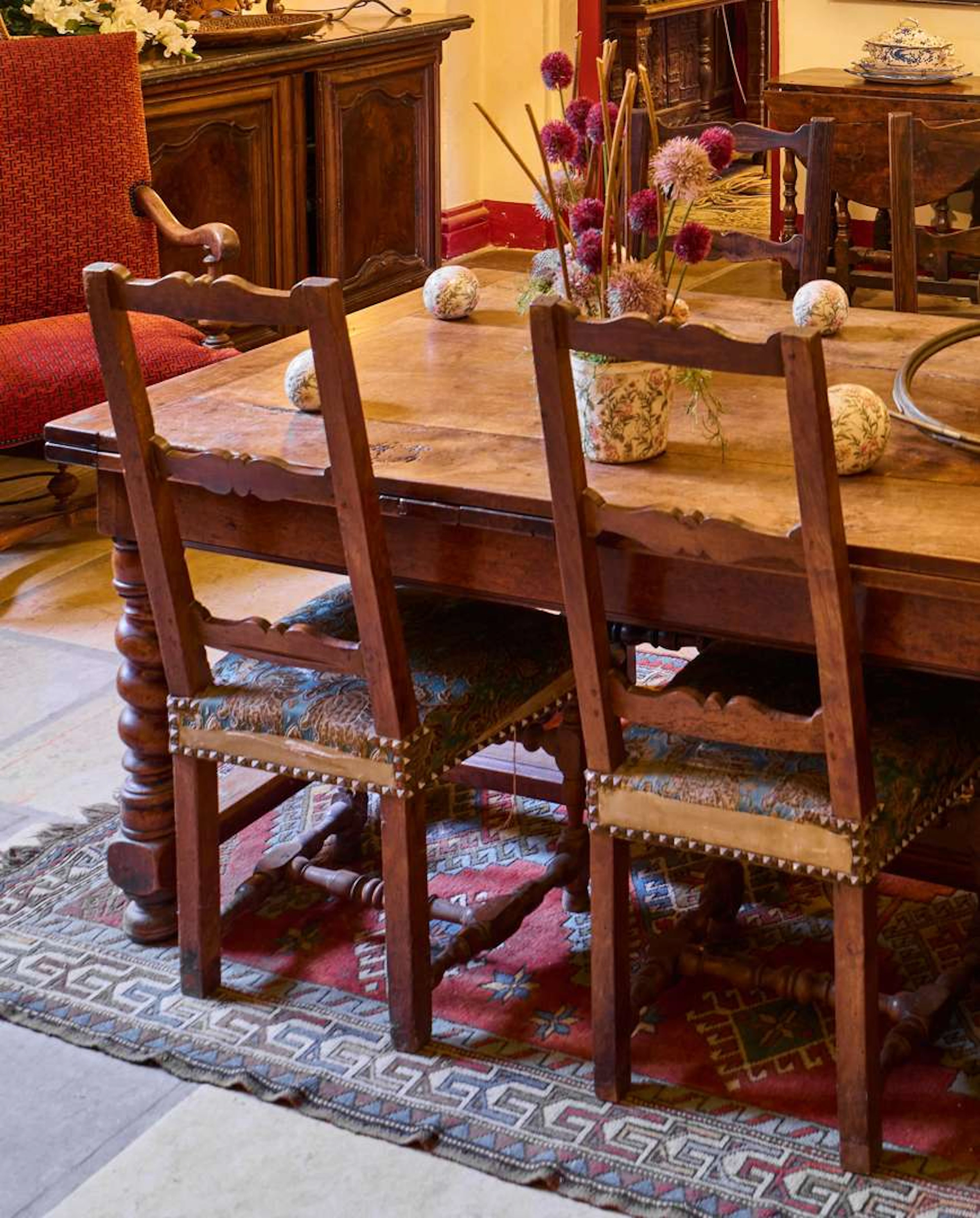 Four chairs, made of wood