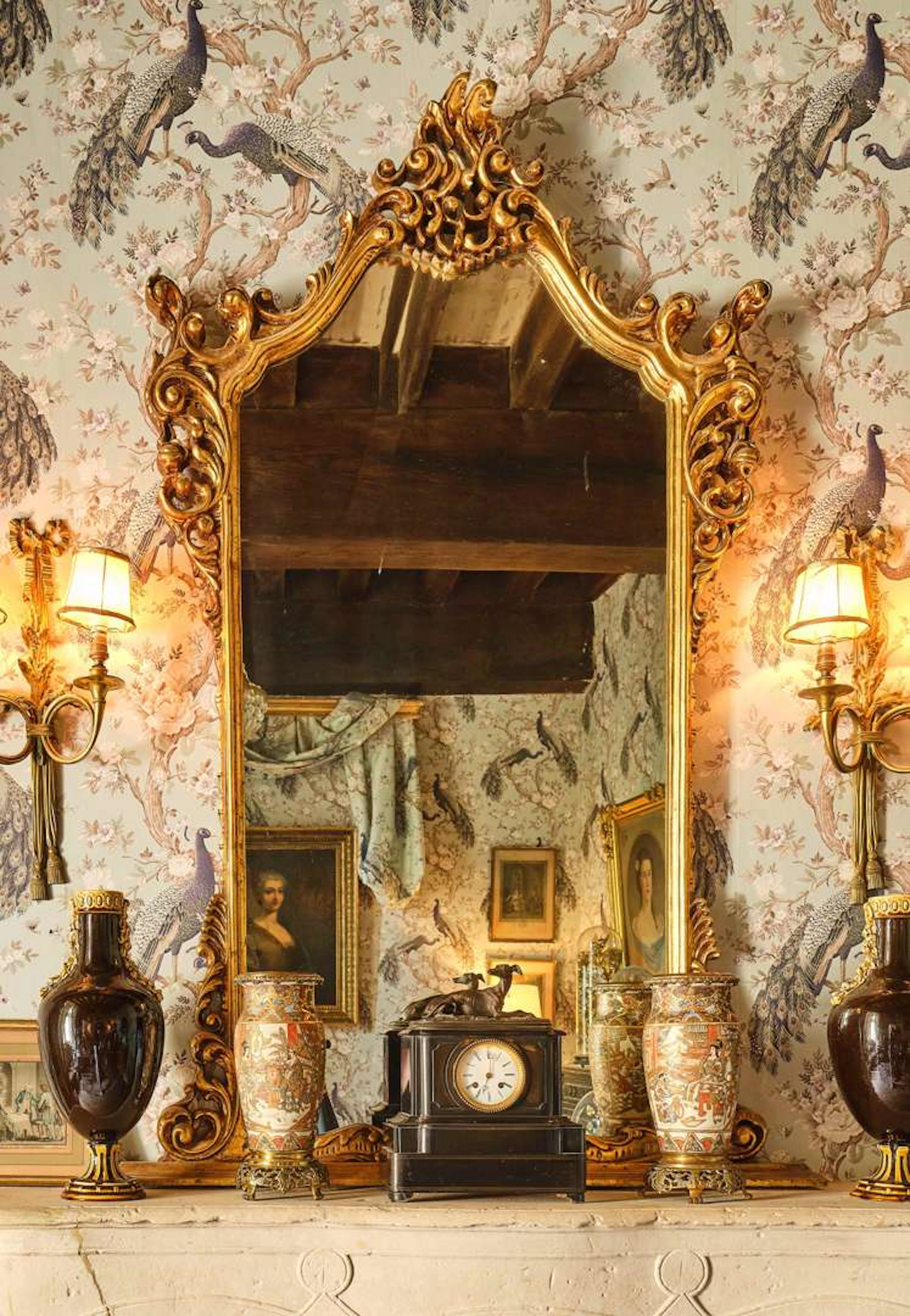 Mirror, carved from wood
