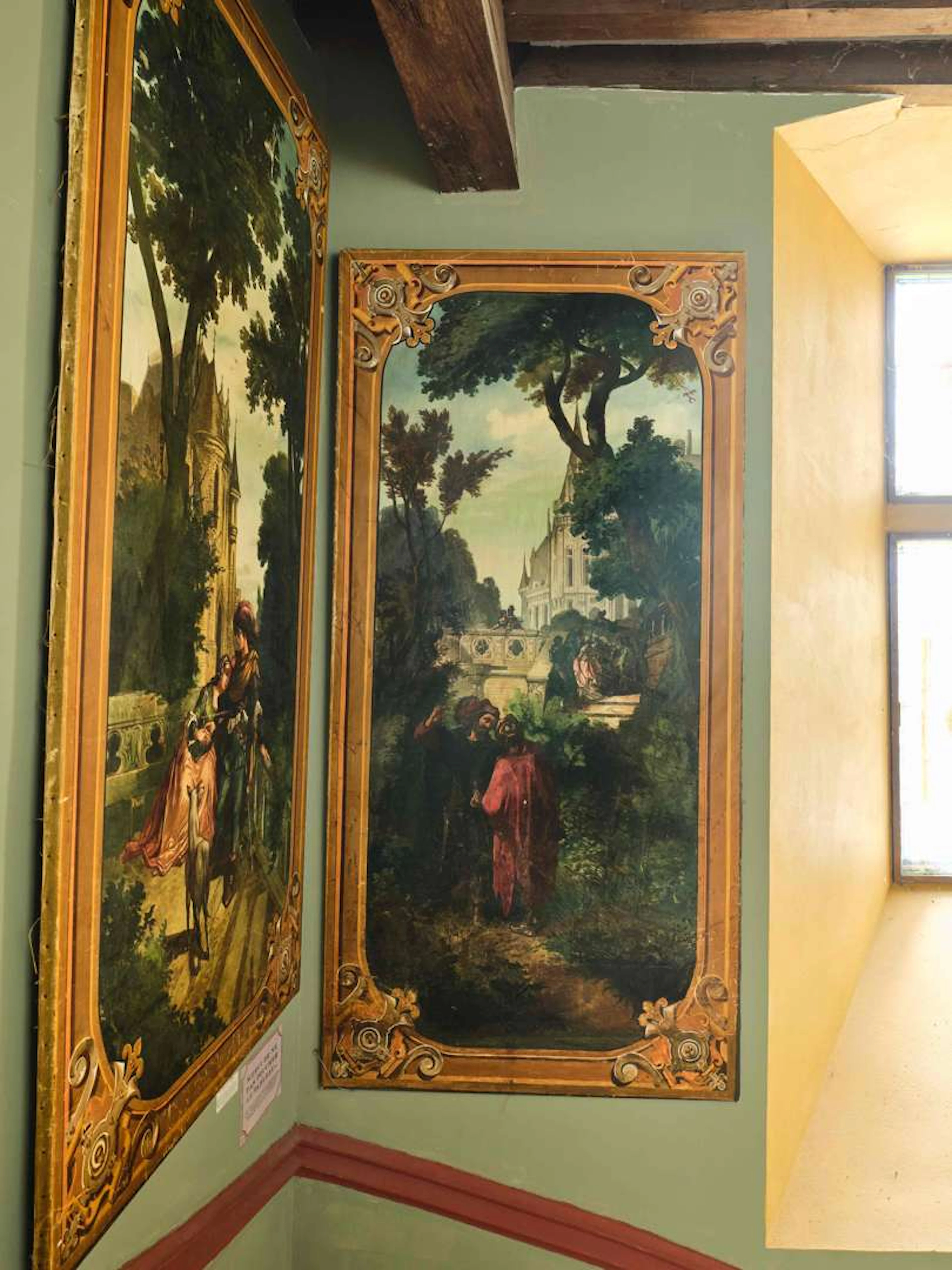Pair of decorative panels, Romantic scenes