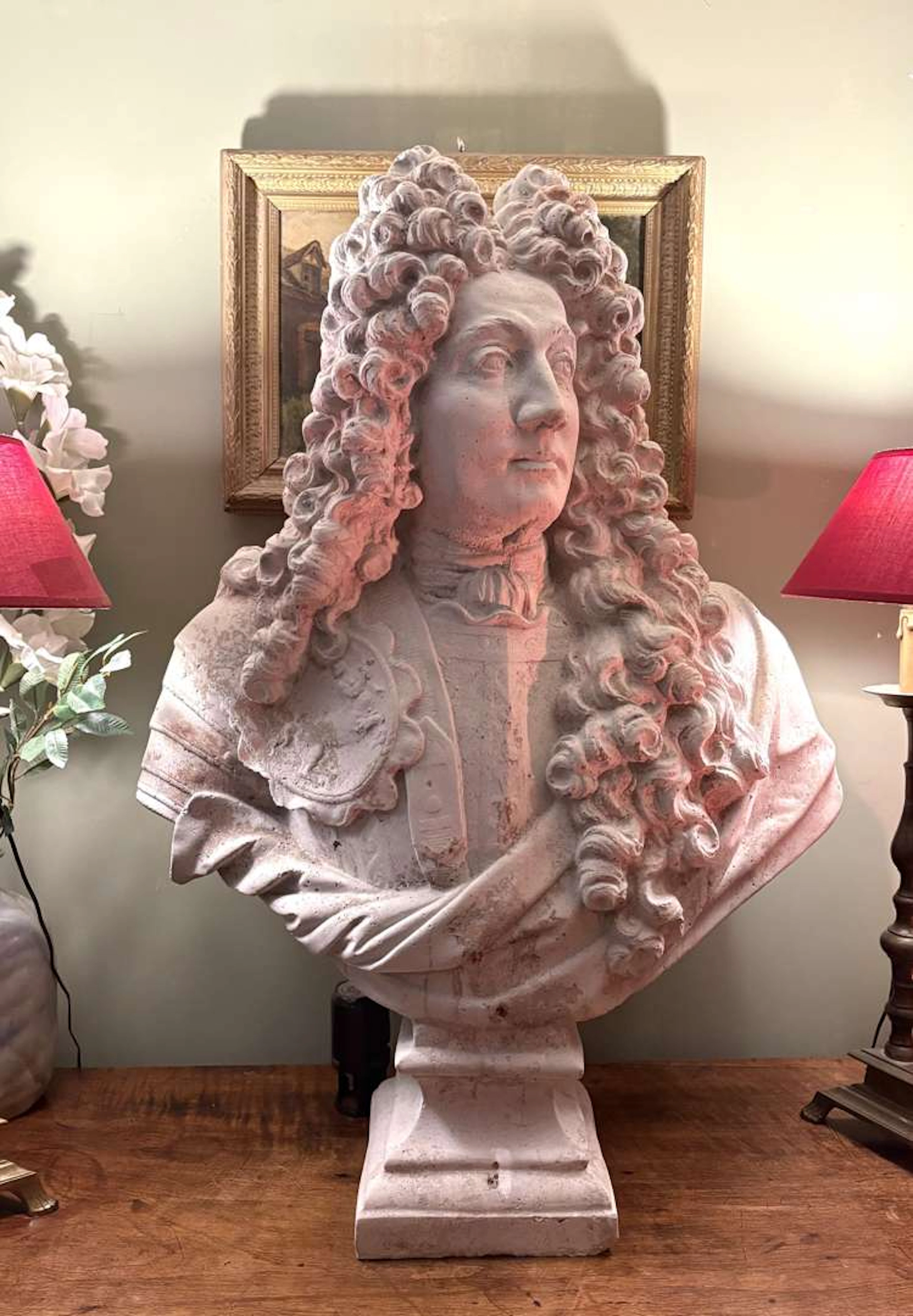 Louis XIV, Bust made of imitation reconstituted stone