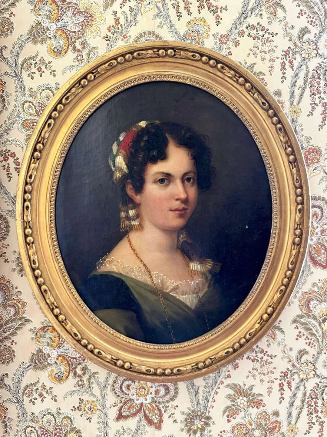 19th-century French school, Portrait of a woman wearing a turban
