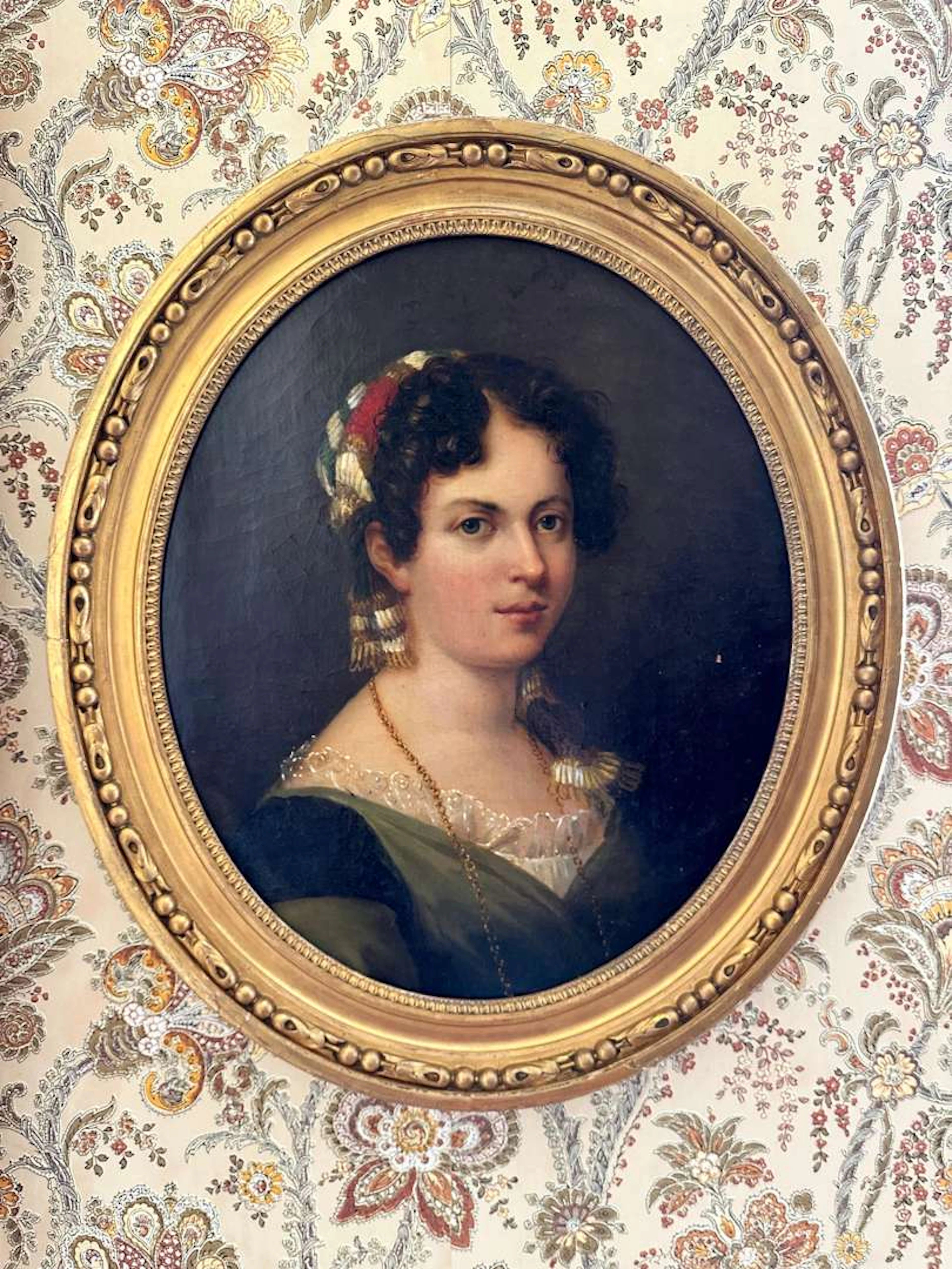 19th-century French school, Portrait of a woman wearing a turban