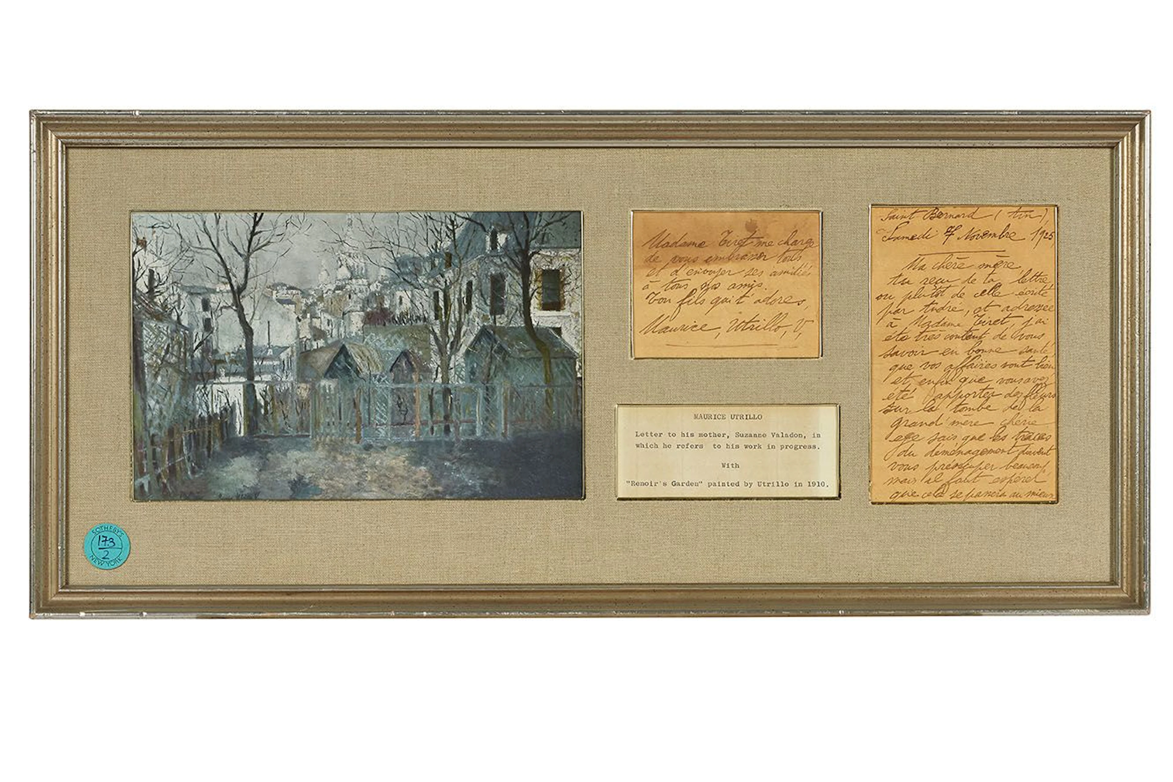 UTRILLO Maurice (1883-1955). L.A.S. "Maurice, Utrillo, V", S - Lot 261
