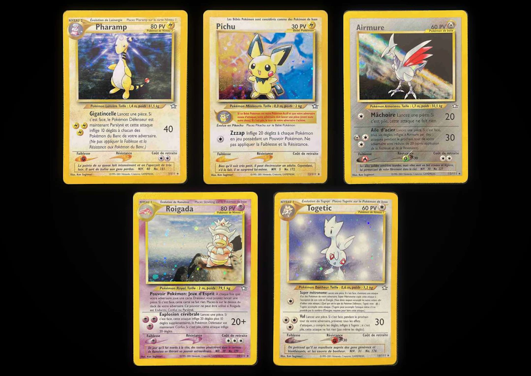 Pokémon: 5 Neo Genesis holographic cards