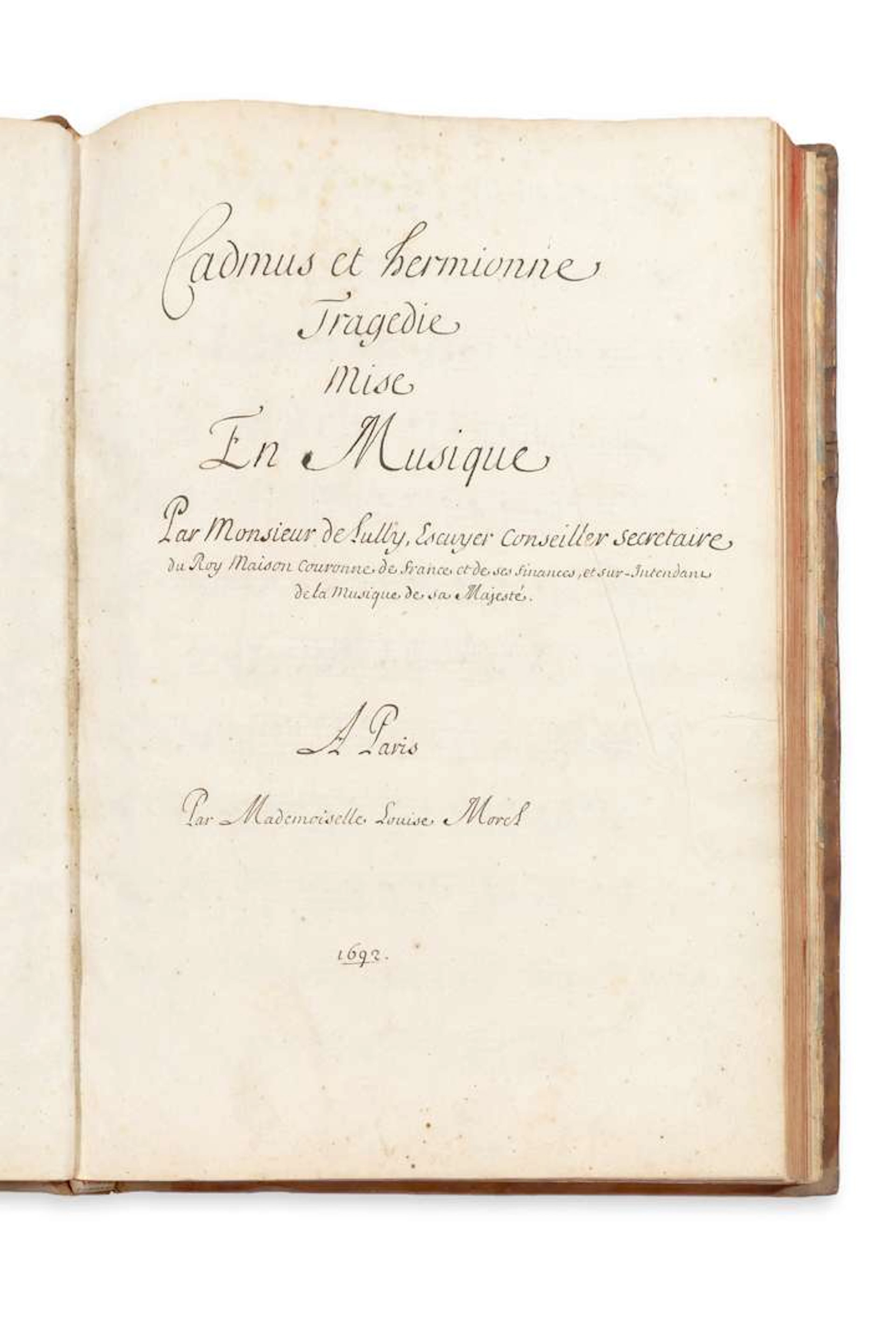 LULLY, Jean-Baptiste (1632–1687)., Musical Manuscript, Cadmus and
