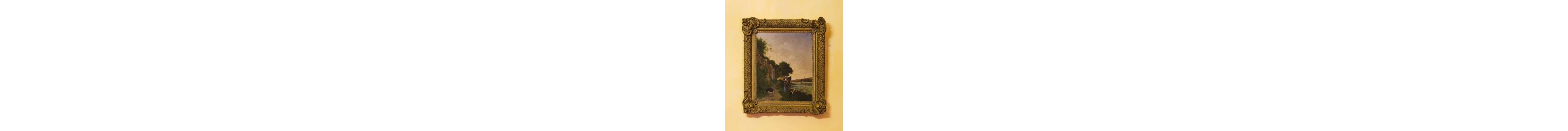 19th-century school, The shepherdess at the foot of the ramparts