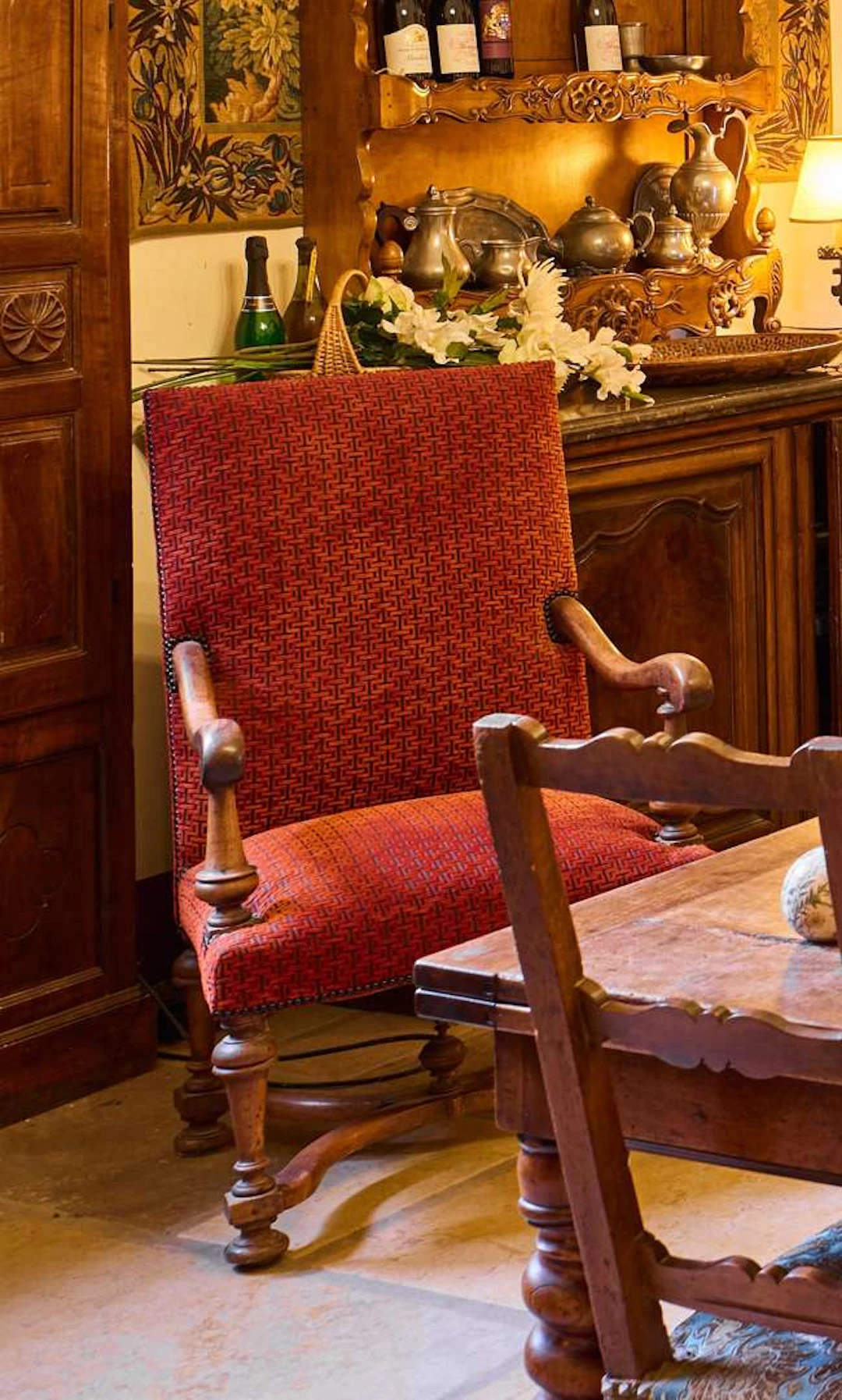 Armchair, carved from wood