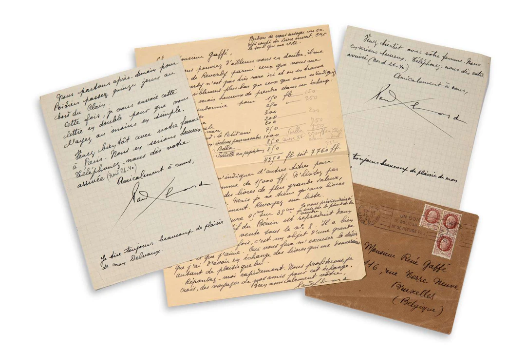ELUARD, Paul (1895–1952), THREE AUTOGRAPH LETTERS signed to René GAFFE