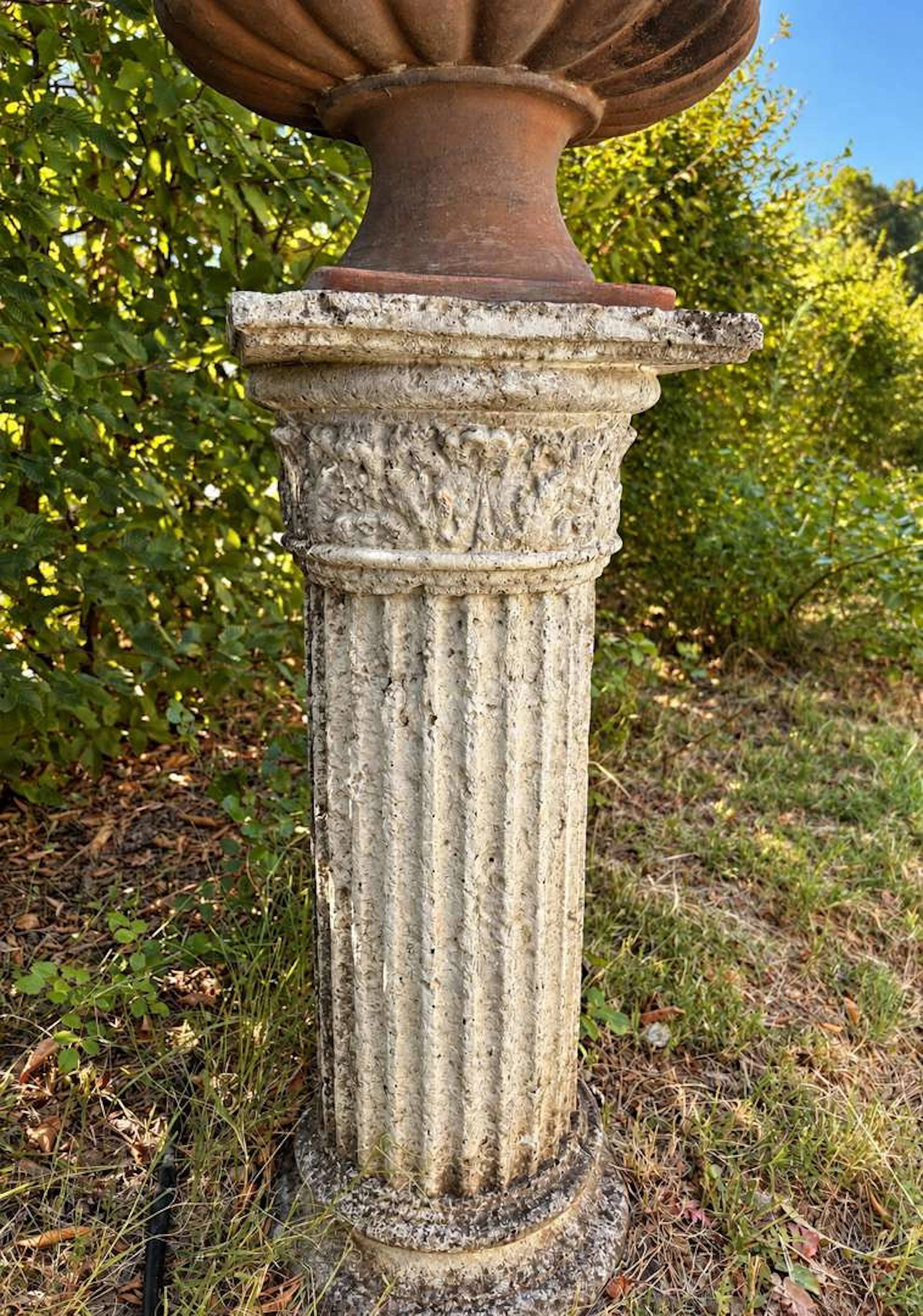 Corinthian-style column, in imitation reconstituted stone
