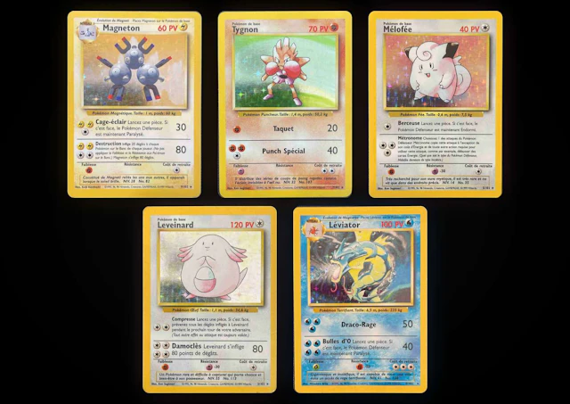 Pokémon: 5 holographic cards from the Basic Set