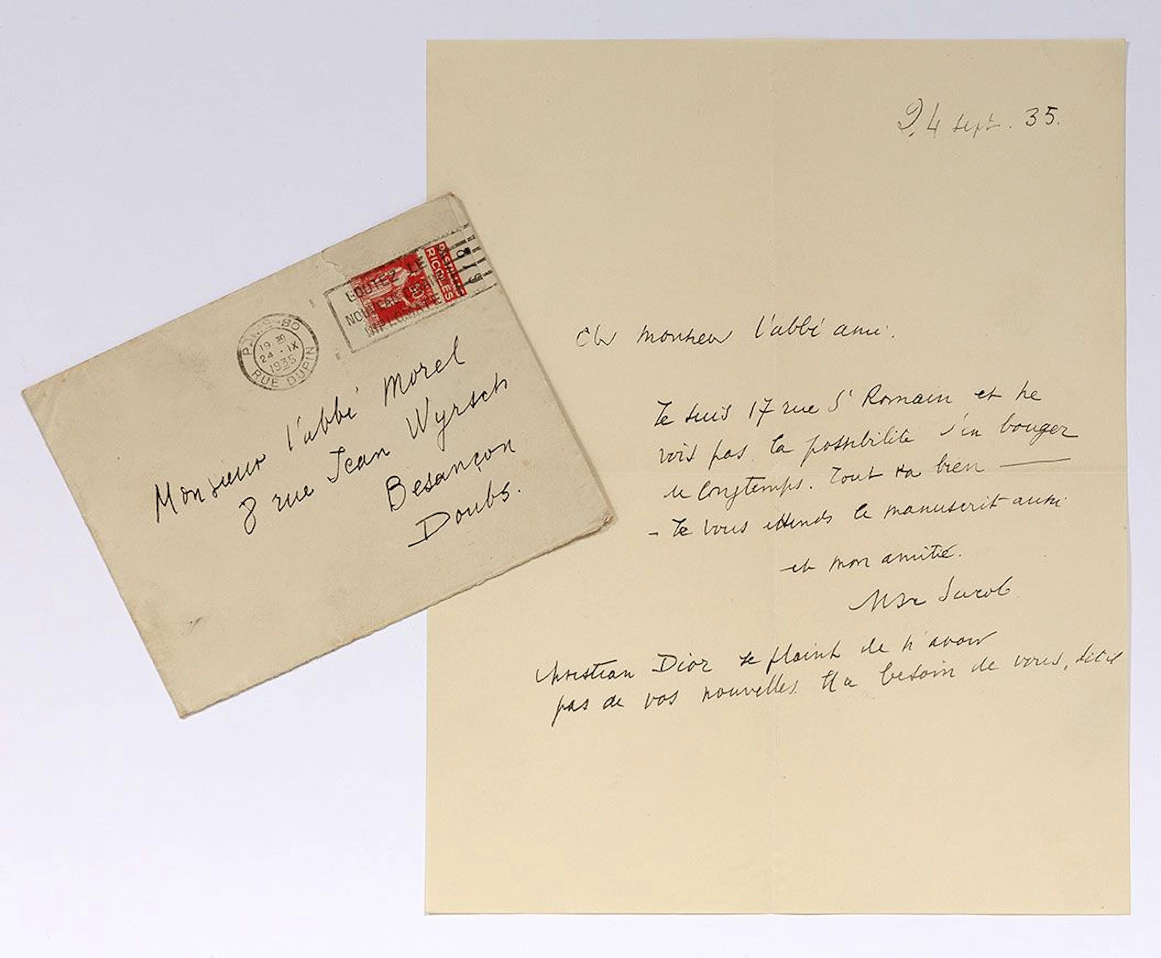 JACOB Max (1876-1944). L.A.S. "Max Jacob", [Paris] September - Lot 639