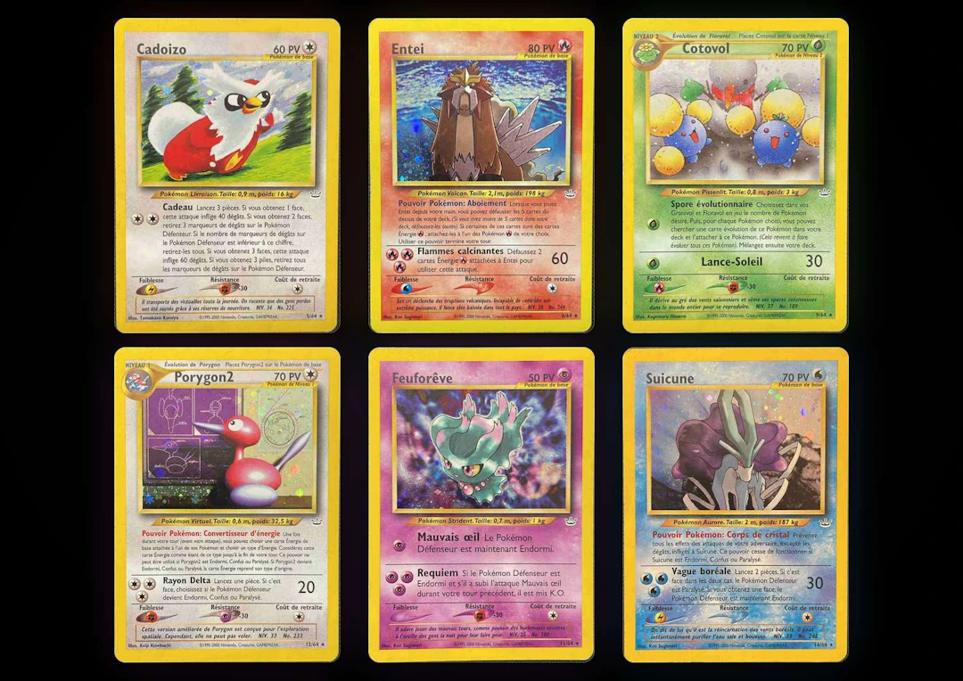 Pokémon: 6 Neo Revelation holographic cards