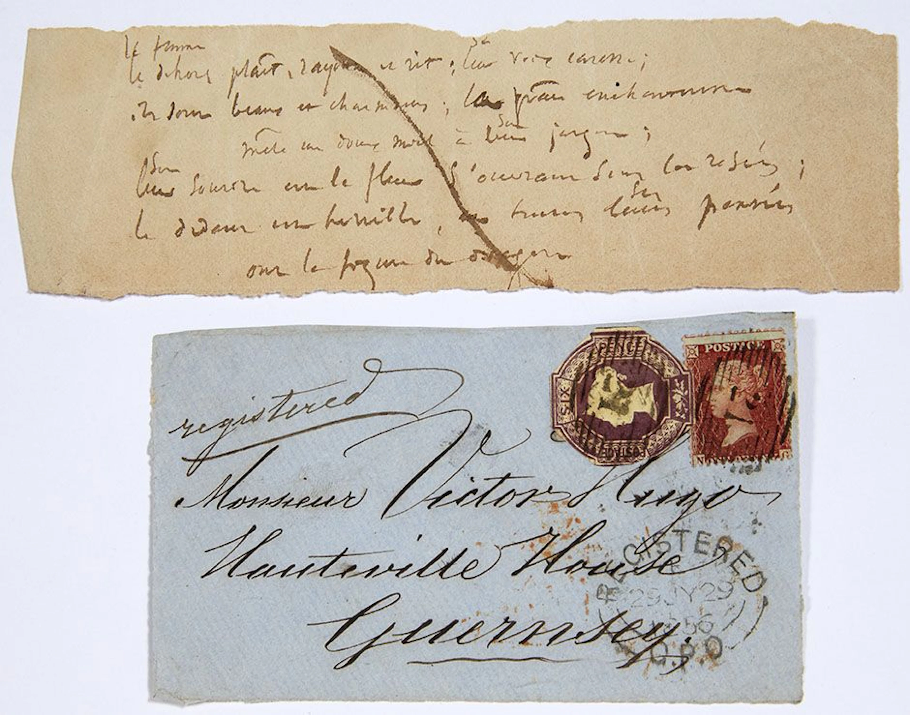HUGO Victor (1802-1885). 2 autograph MANUSCRITS; 2 oblong pa - Lot 632