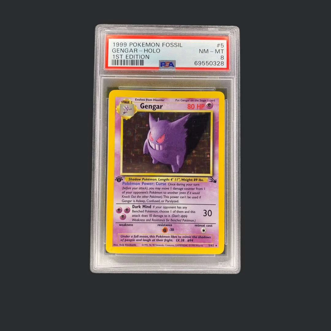 Pokémon: Gengar Holo Fossil 1st Edition PSA 8