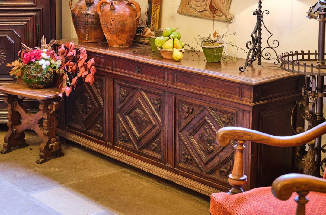 A chest known as the ‘wedding chest’, in walnut