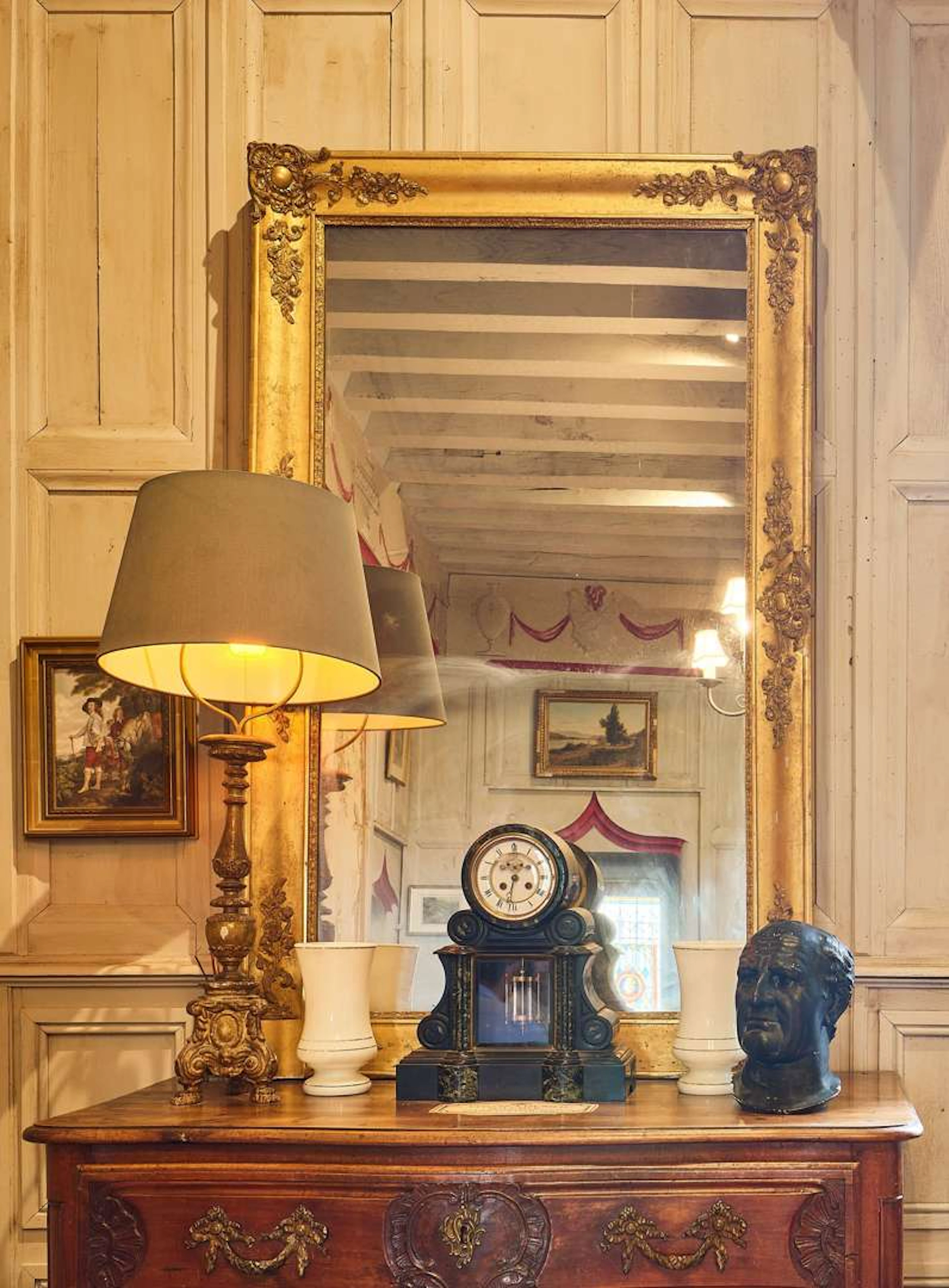 Large mirror, made of gilded, carved wood