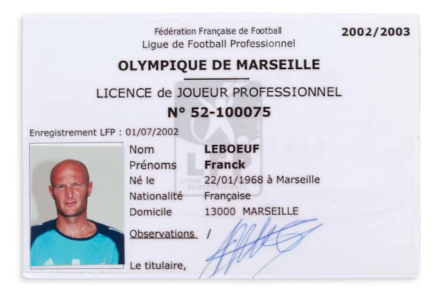 FOOTBALL - Franck LEBOEUF, Saison 2001 - 2002