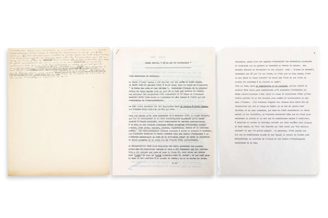 André BRETON (1896–1966)., Autograph manuscript, [January 1953]; ¼ page, in-4.